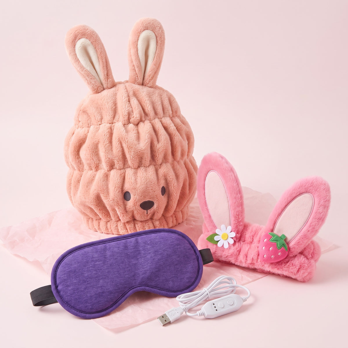 The Sunday Reset Kit: Dusk Mask, Blush Pink Hair Hug and Spa Band
