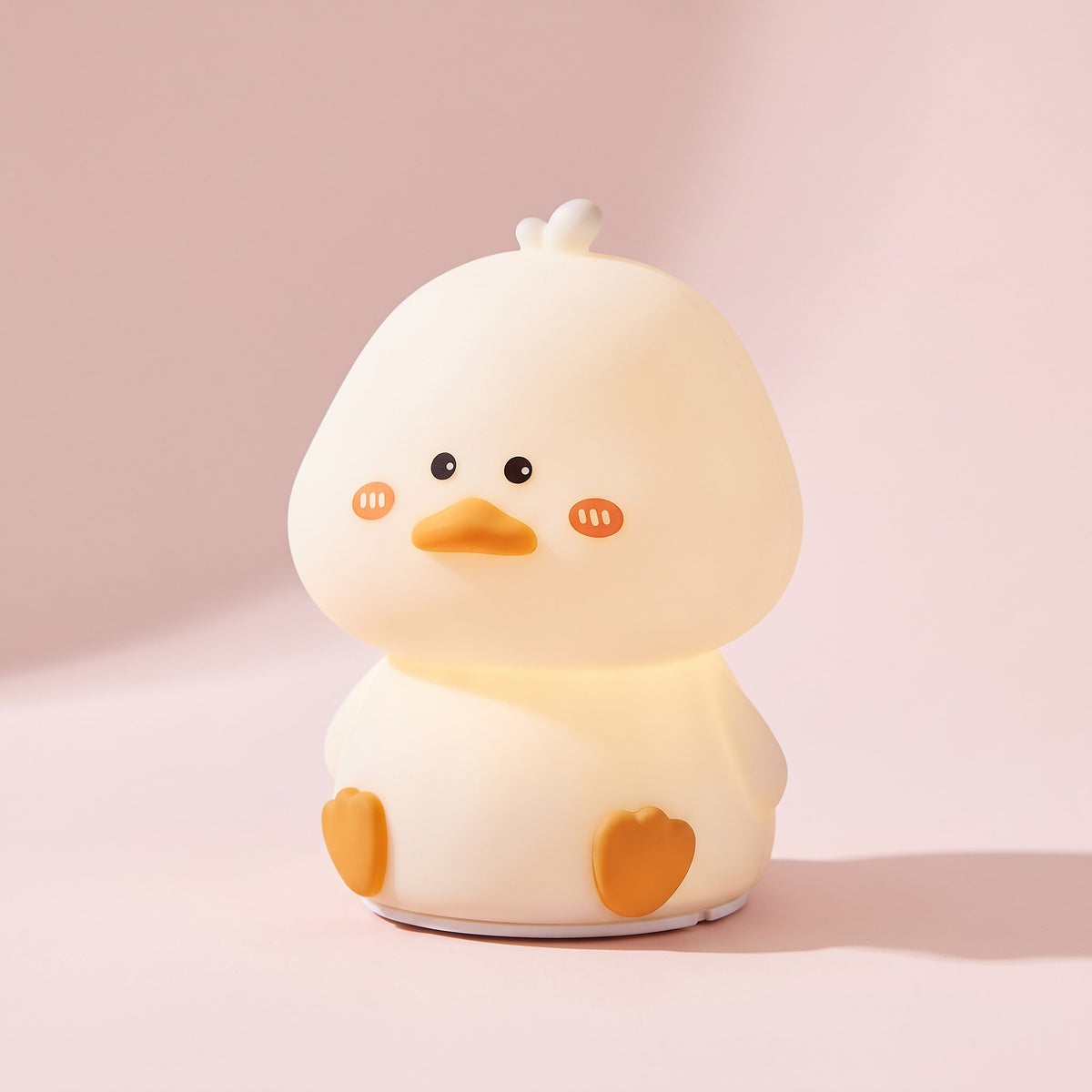 Snugglet Duck Glow in 7-Color Glow, squishy silicone duck night light