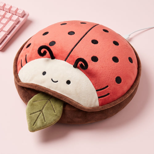 Snugglet Bug Muff in Ladybug, USB heated plush mouse pad hand warmer