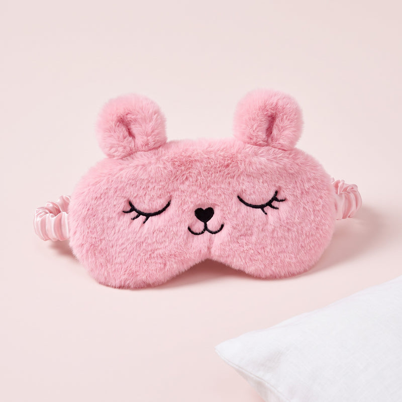 Snugglet Nap Bunny in Pink, plush bunny sleep mask