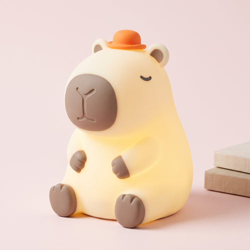 Snugglet Capy Glow in Warm Glow, soft silicone capybara night light