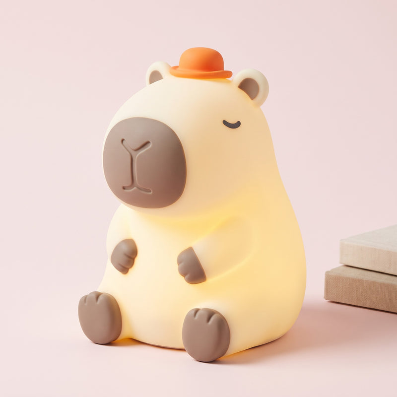 Snugglet Capy Glow in Warm Glow, soft silicone capybara night light