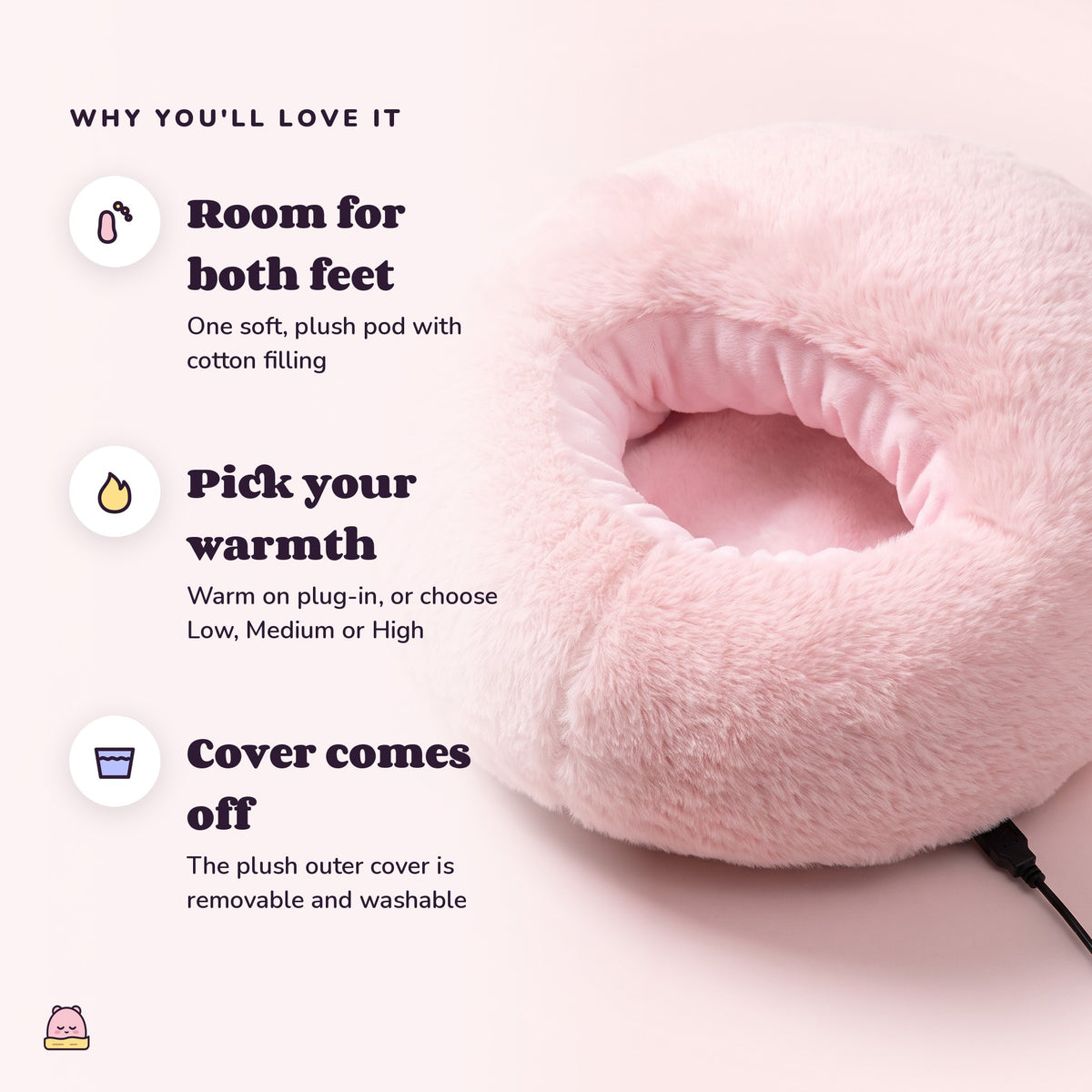 Snugglet Paw Warmer: Room for both feet; Pick your warmth; Cover comes off