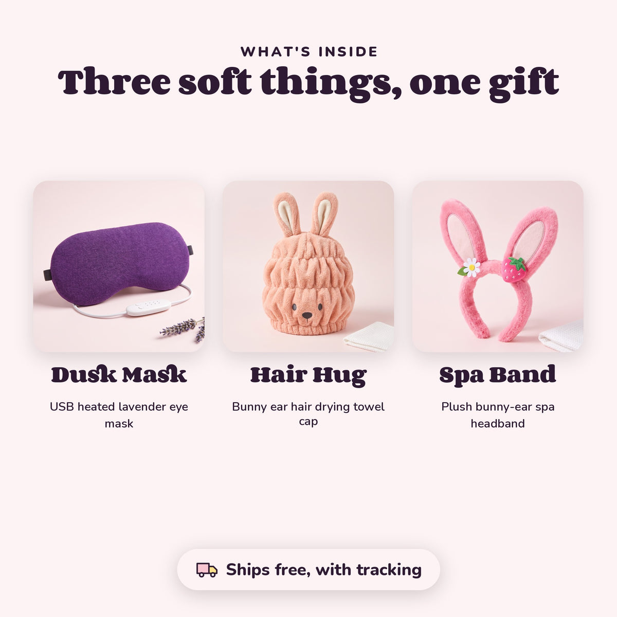 Inside The Sunday Reset Kit: Dusk Mask, Hair Hug, Spa Band
