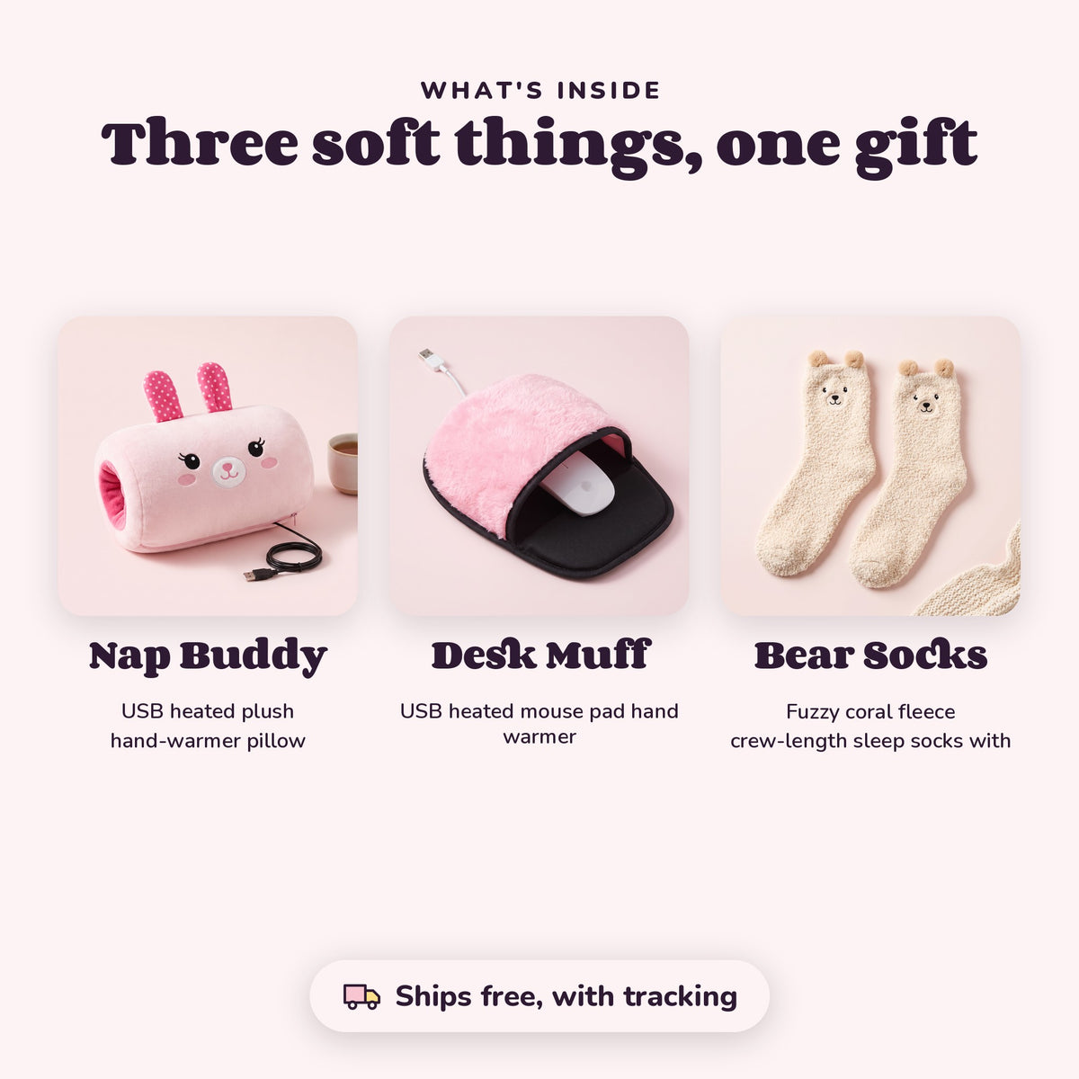 Inside The Desk Day Kit: Nap Buddy, Desk Muff, Bear Socks