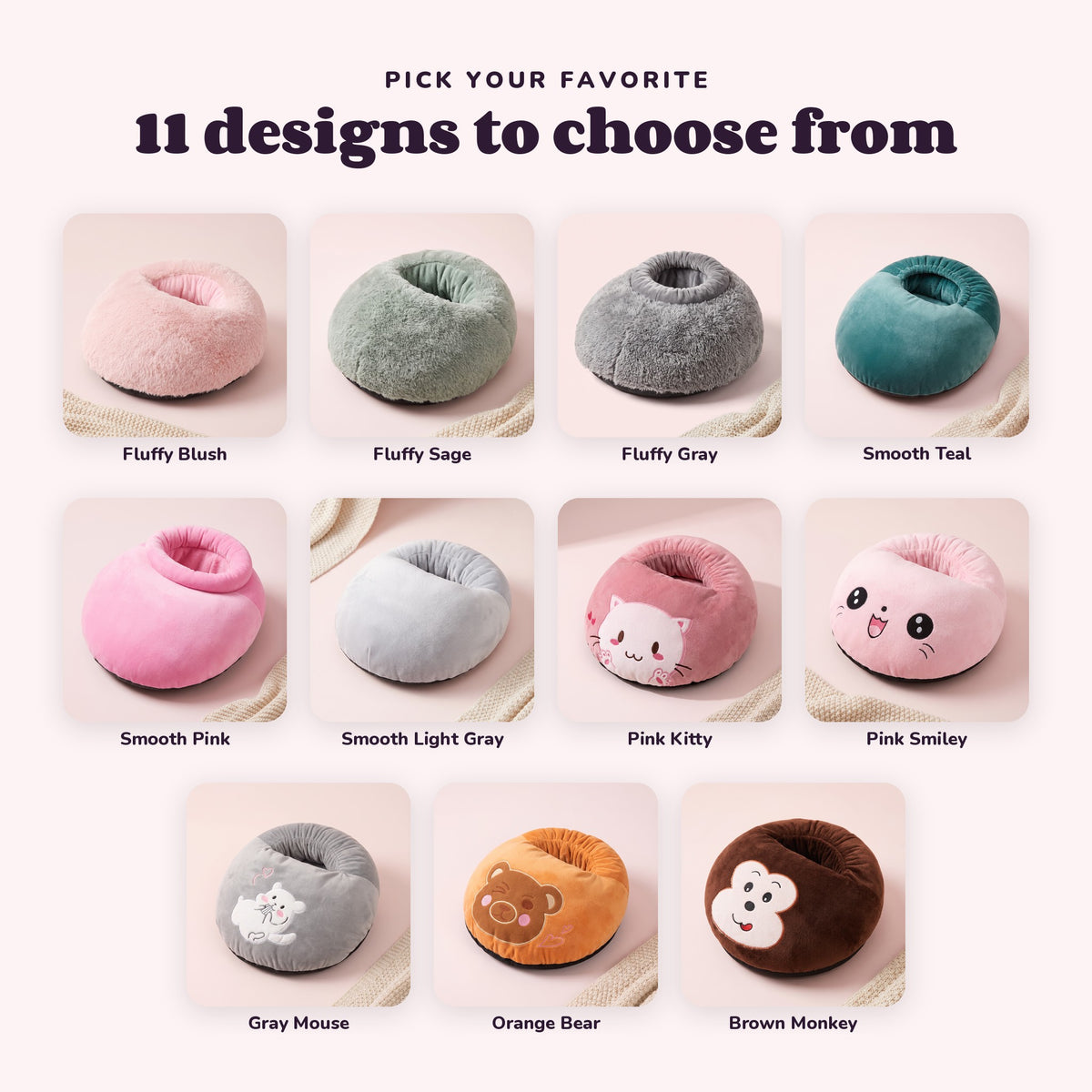 Snugglet Kitty Toes in all 11 designs