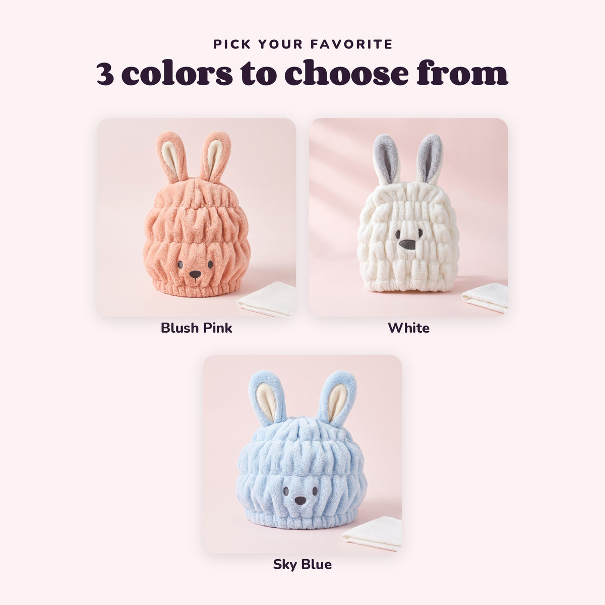 Snugglet Hair Hug in all 3 options: Blush Pink, White, Sky Blue
