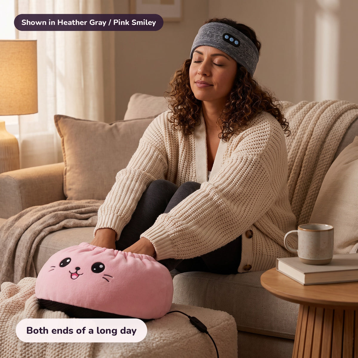 The Long Day Kit in Heather Gray / Pink Smiley: Both ends of a long day