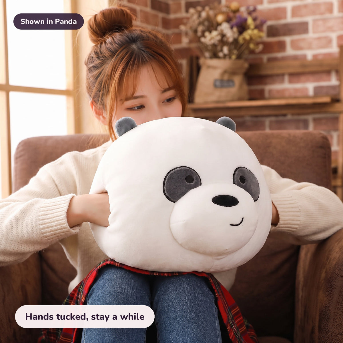 Snugglet Panda Buddy in Panda: Hands tucked, stay a while