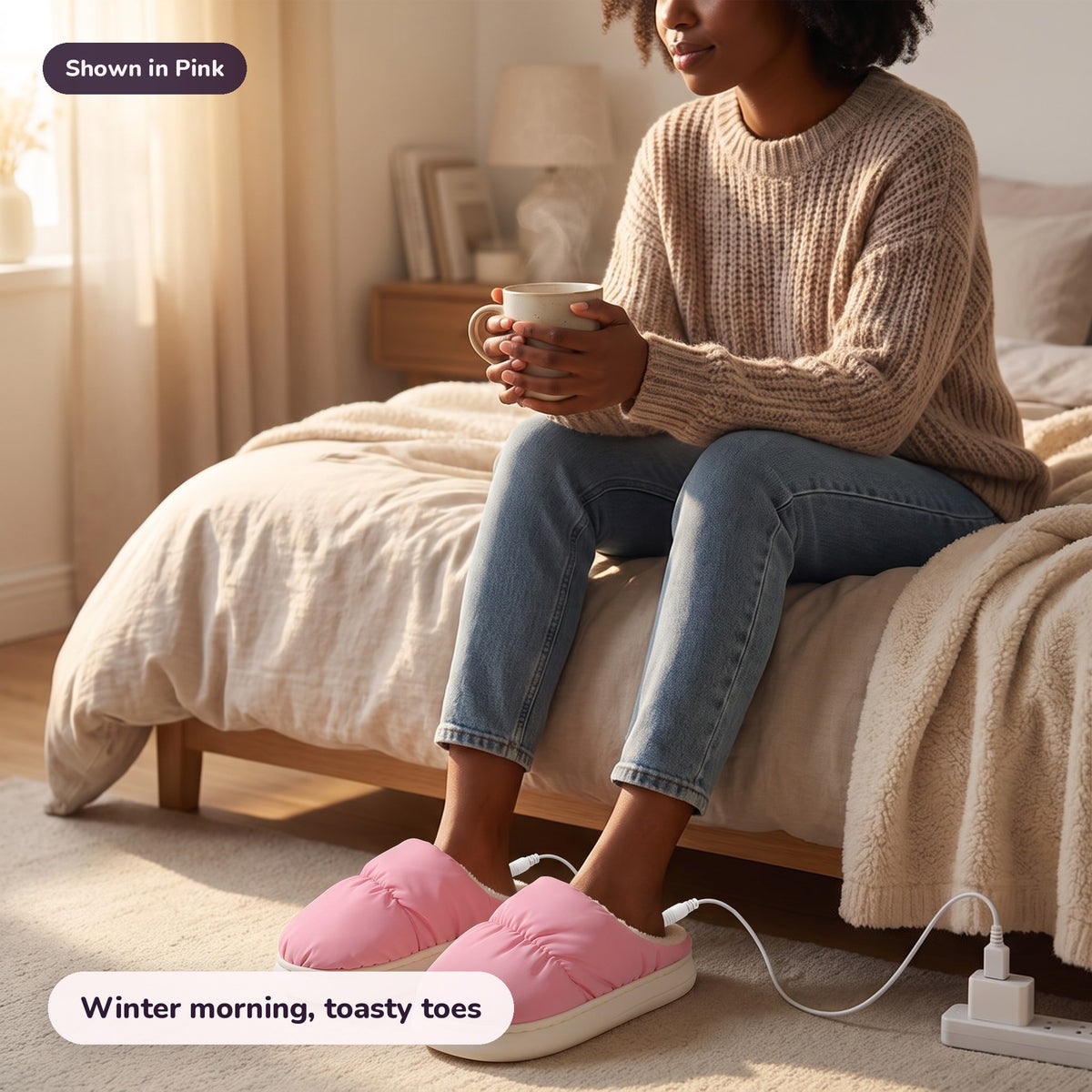 Snugglet Toasty Toes in Pink: Winter morning, toasty toes