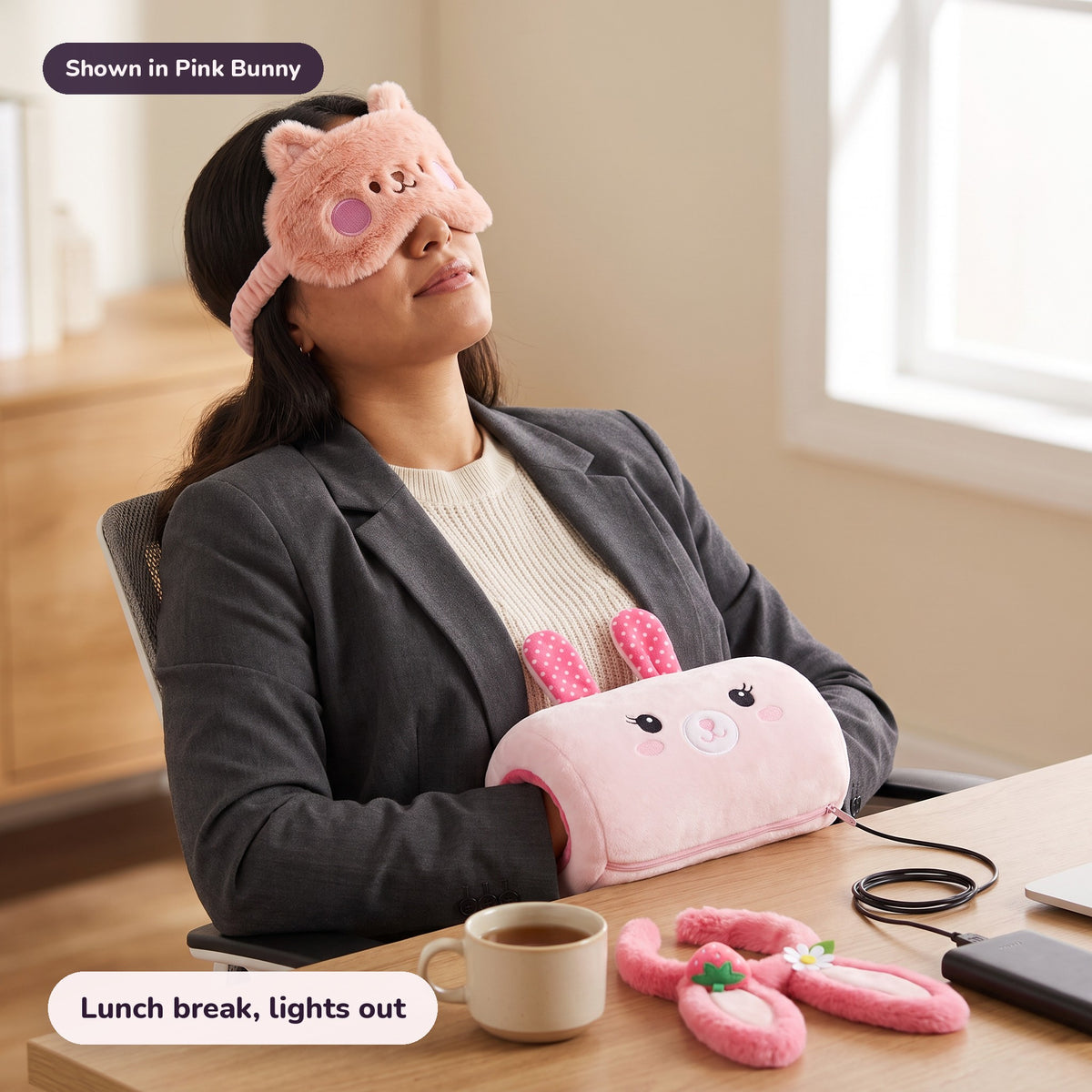 The Work Bestie Box in Pink Bunny: Lunch break, lights out