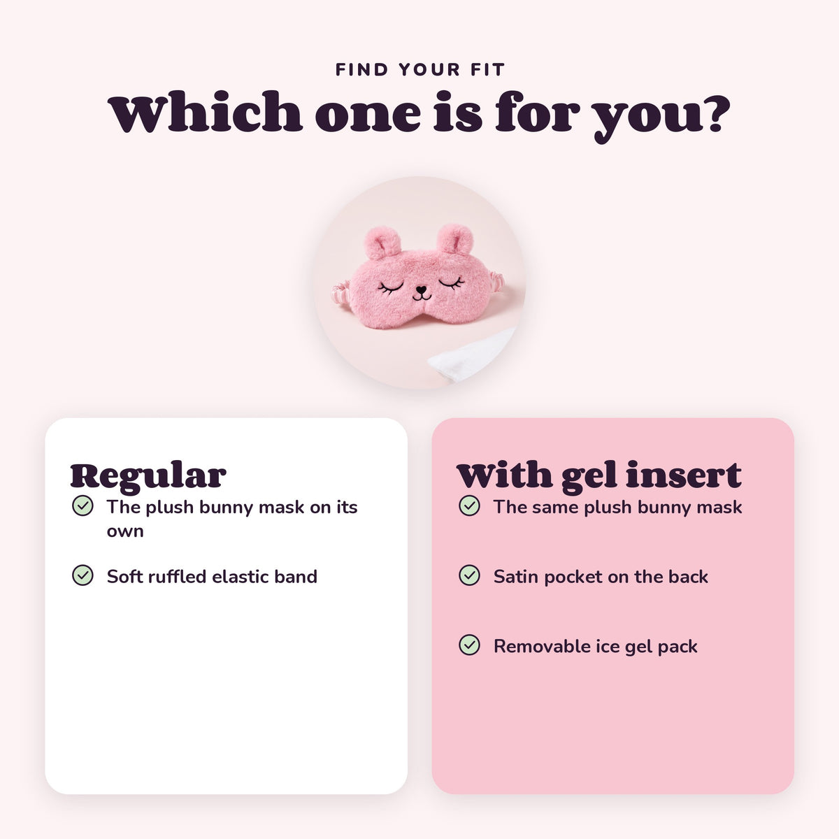 Snugglet Nap Bunny: Regular vs With gel insert