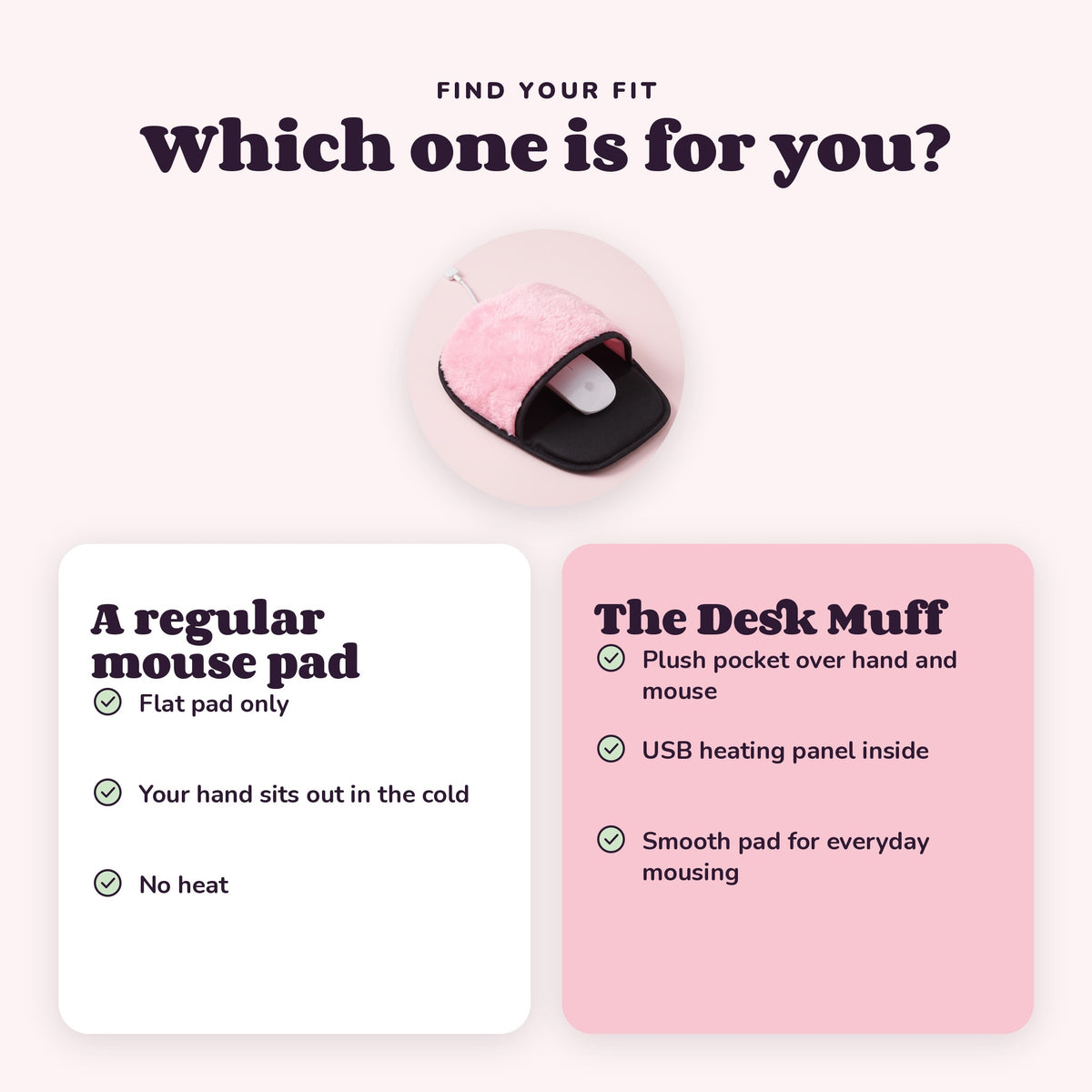 Snugglet Desk Muff: A regular mouse pad vs The Desk Muff