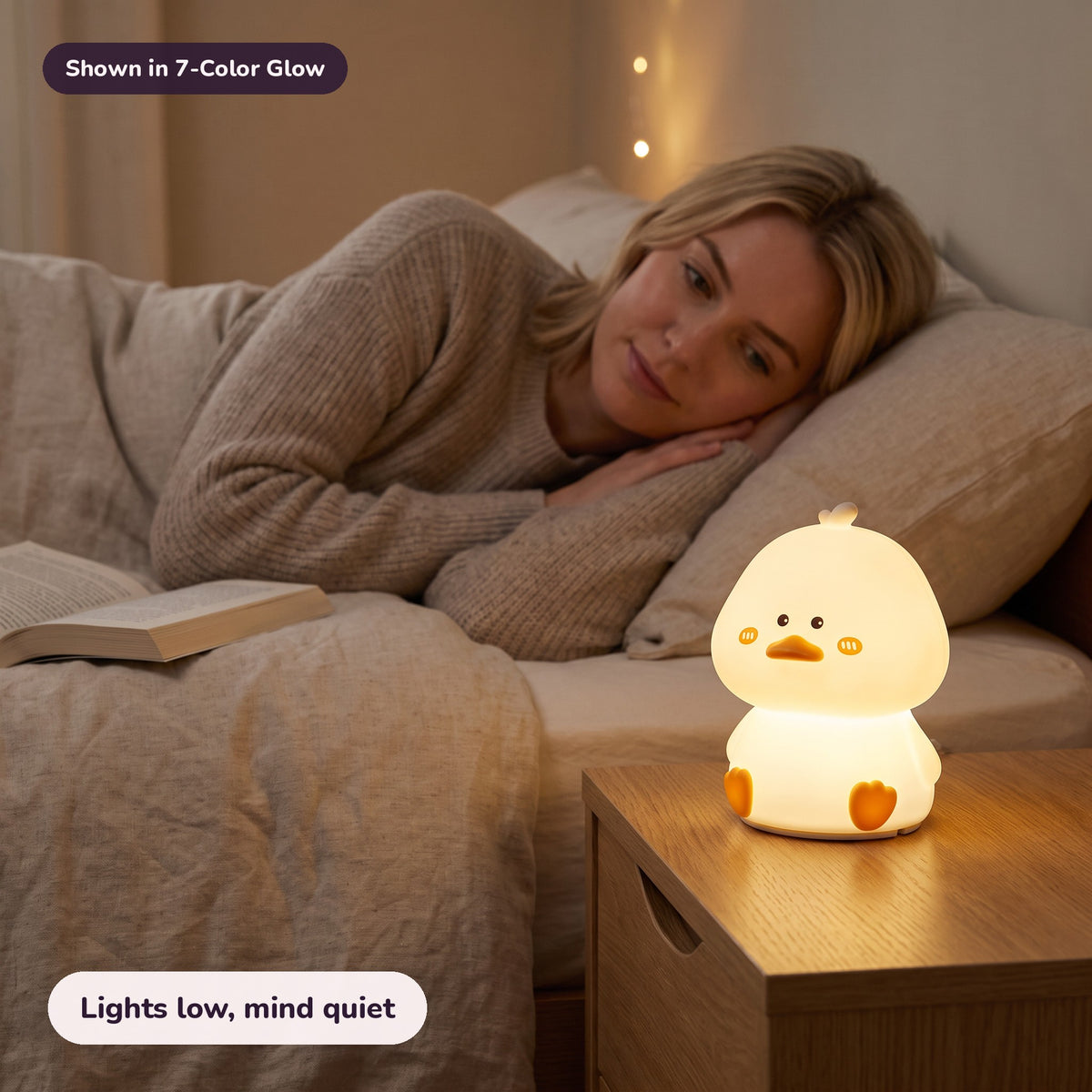 Snugglet Duck Glow in 7-Color Glow: Lights low, mind quiet