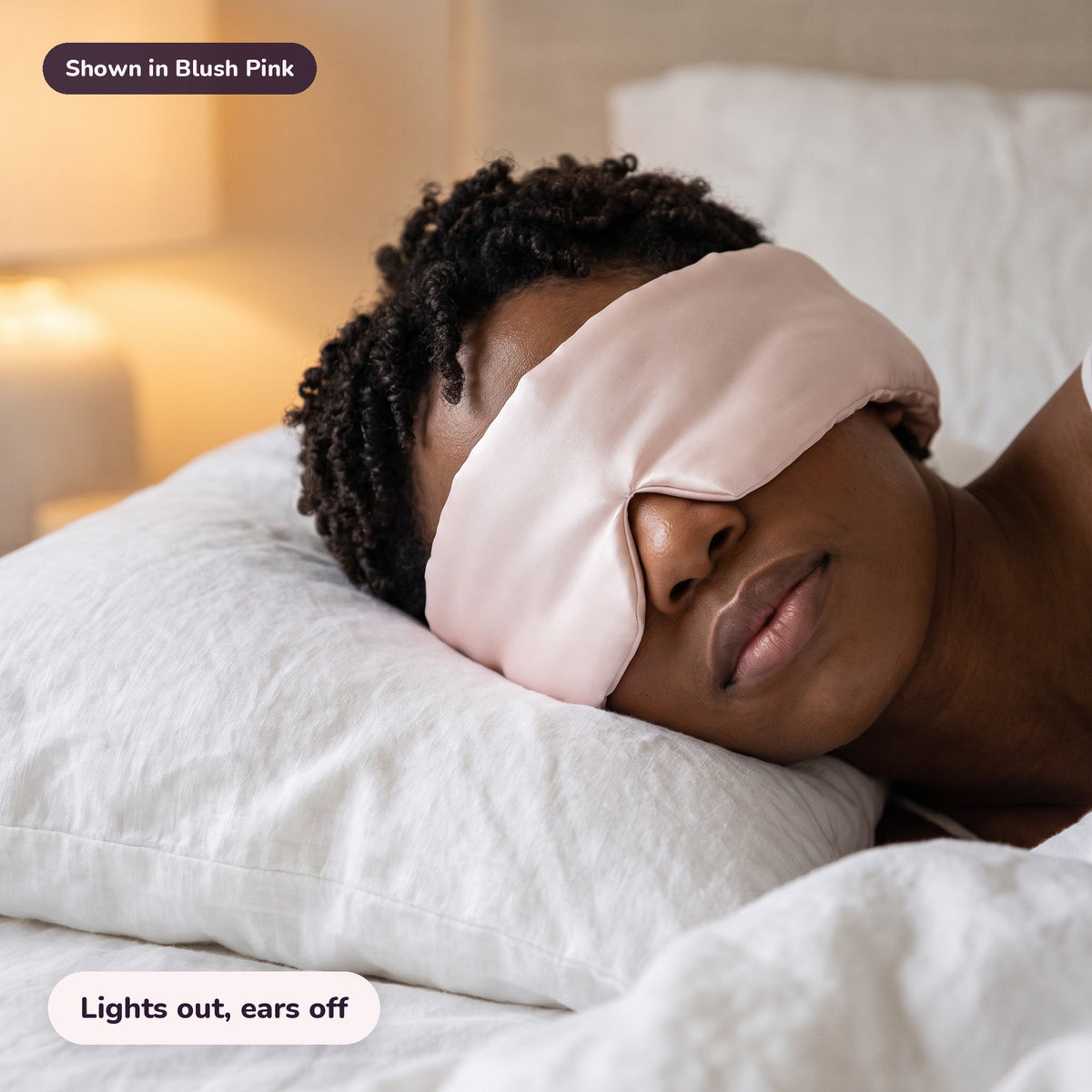 Snugglet Hush Mask in Blush Pink: Lights out, ears off
