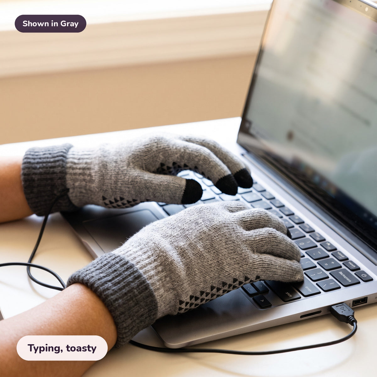 Snugglet Warm Keys in Gray: Typing, toasty