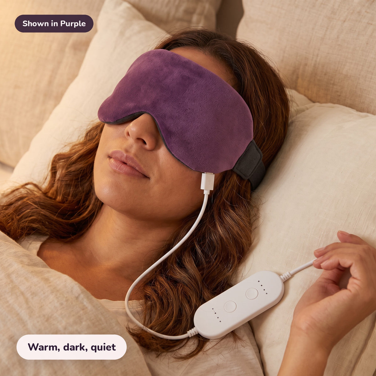 Snugglet Dusk Mask in Purple: Warm, dark, quiet