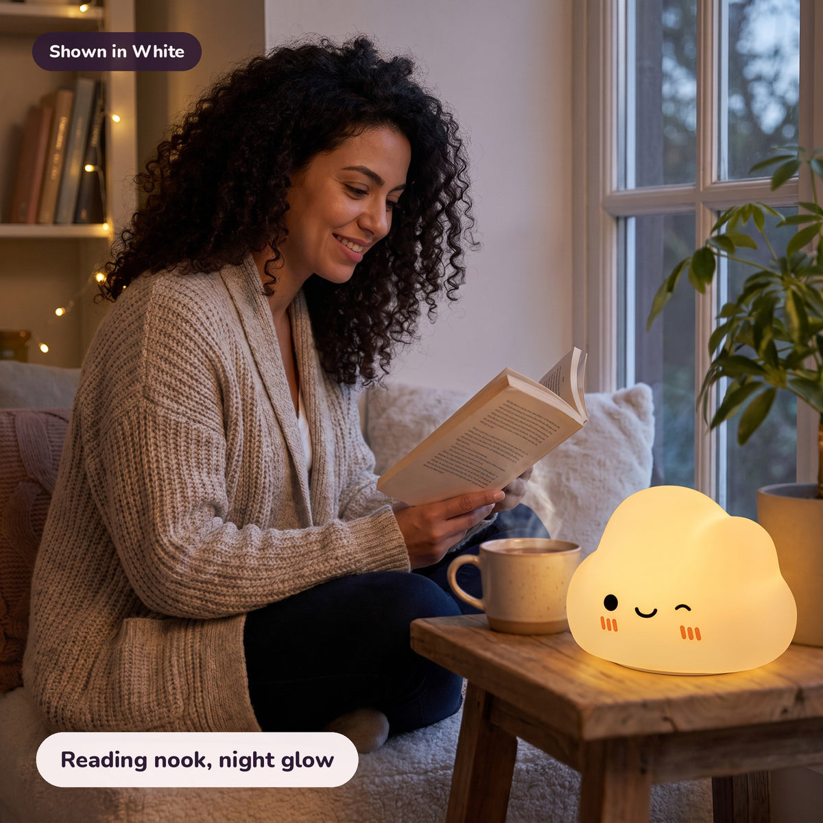 Snugglet Cloud Glow in White: Reading nook, night glow