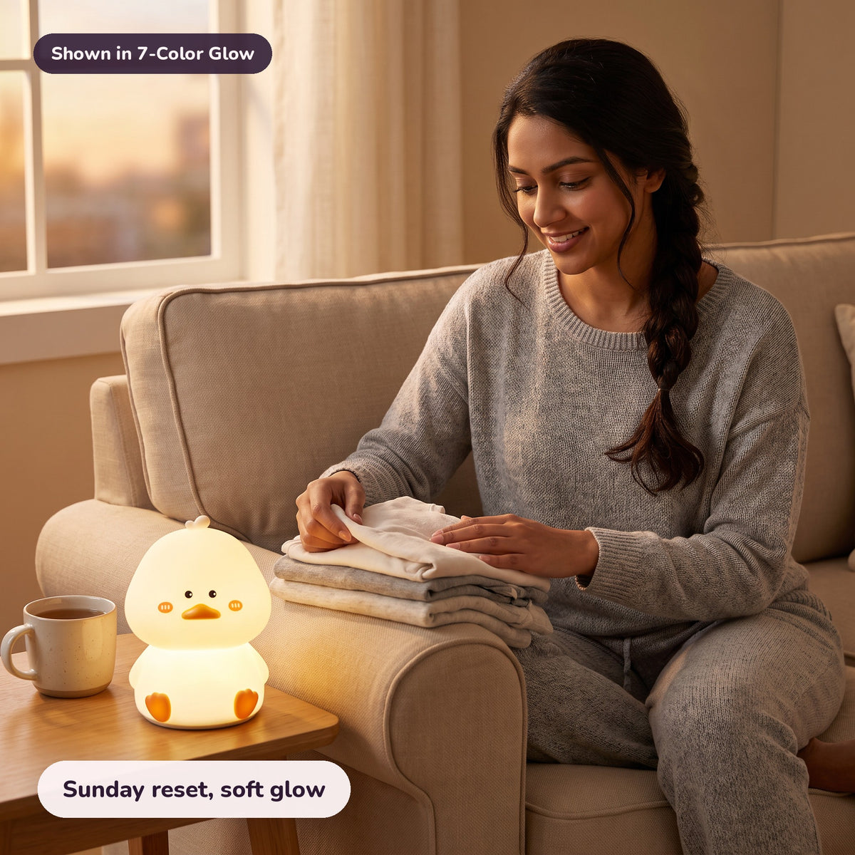 Snugglet Duck Glow in 7-Color Glow: Sunday reset, soft glow