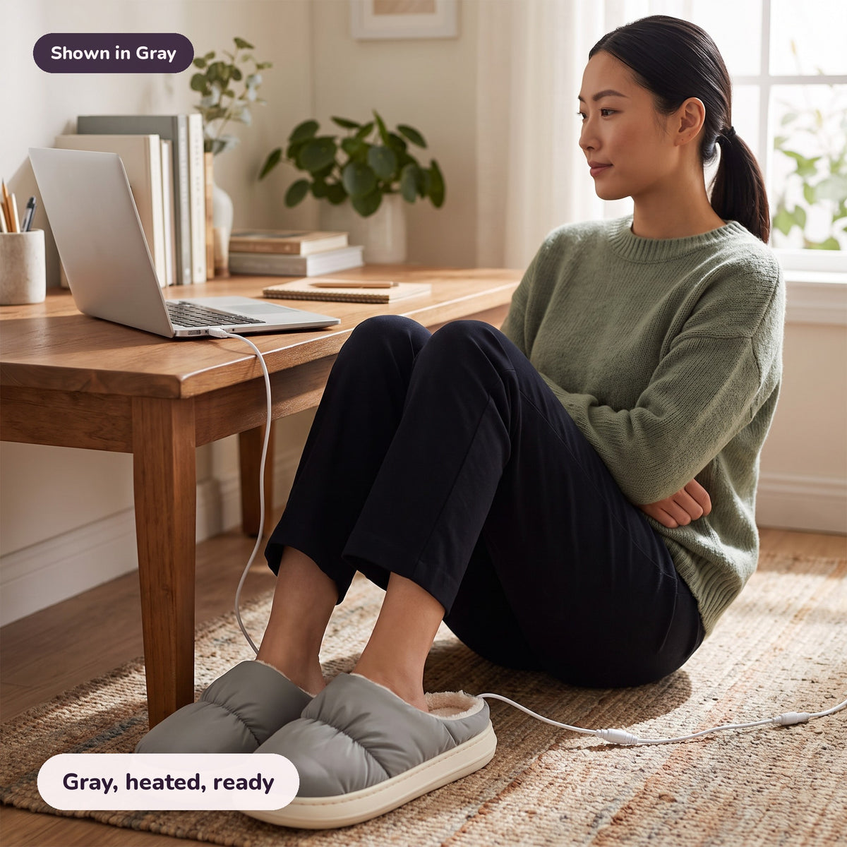 Snugglet Toasty Toes in Gray: Gray, heated, ready