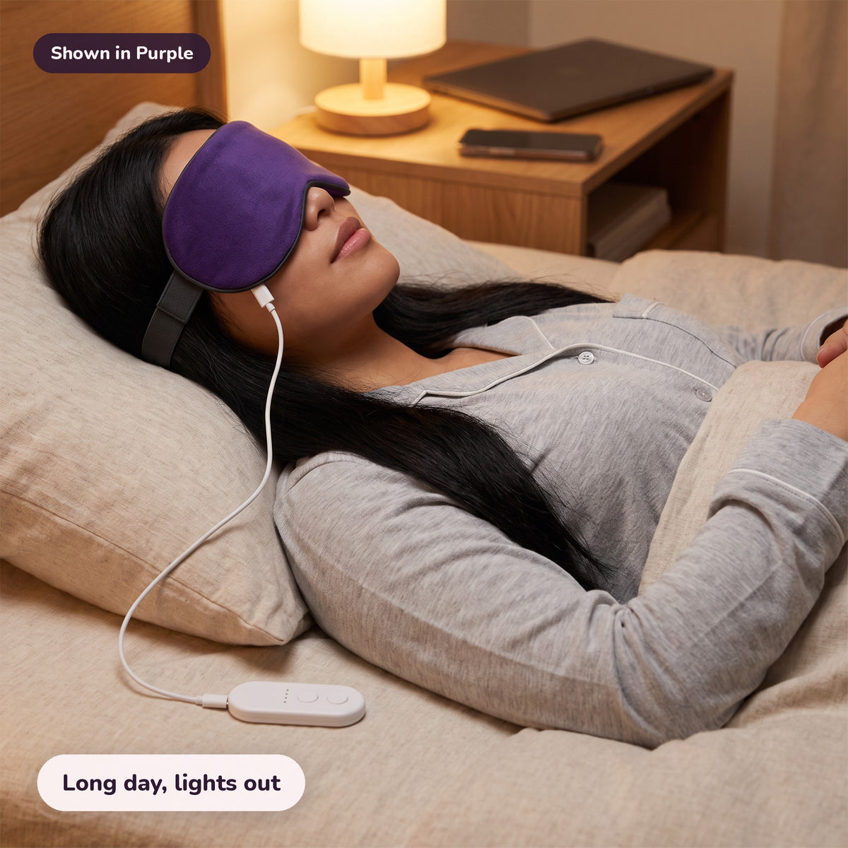 Snugglet Dusk Mask in Purple: Long day, lights out