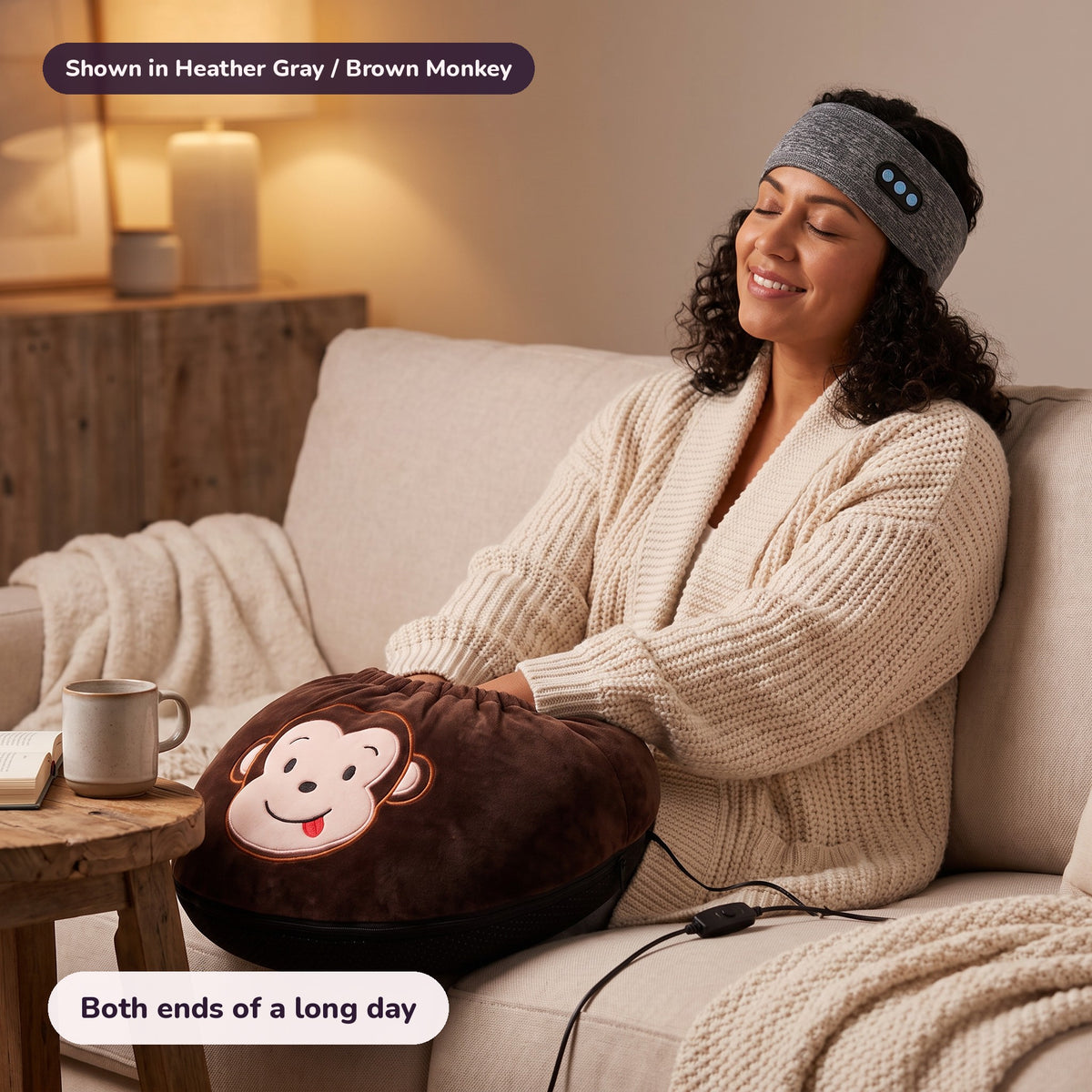 The Long Day Kit in Heather Gray / Brown Monkey: Both ends of a long day