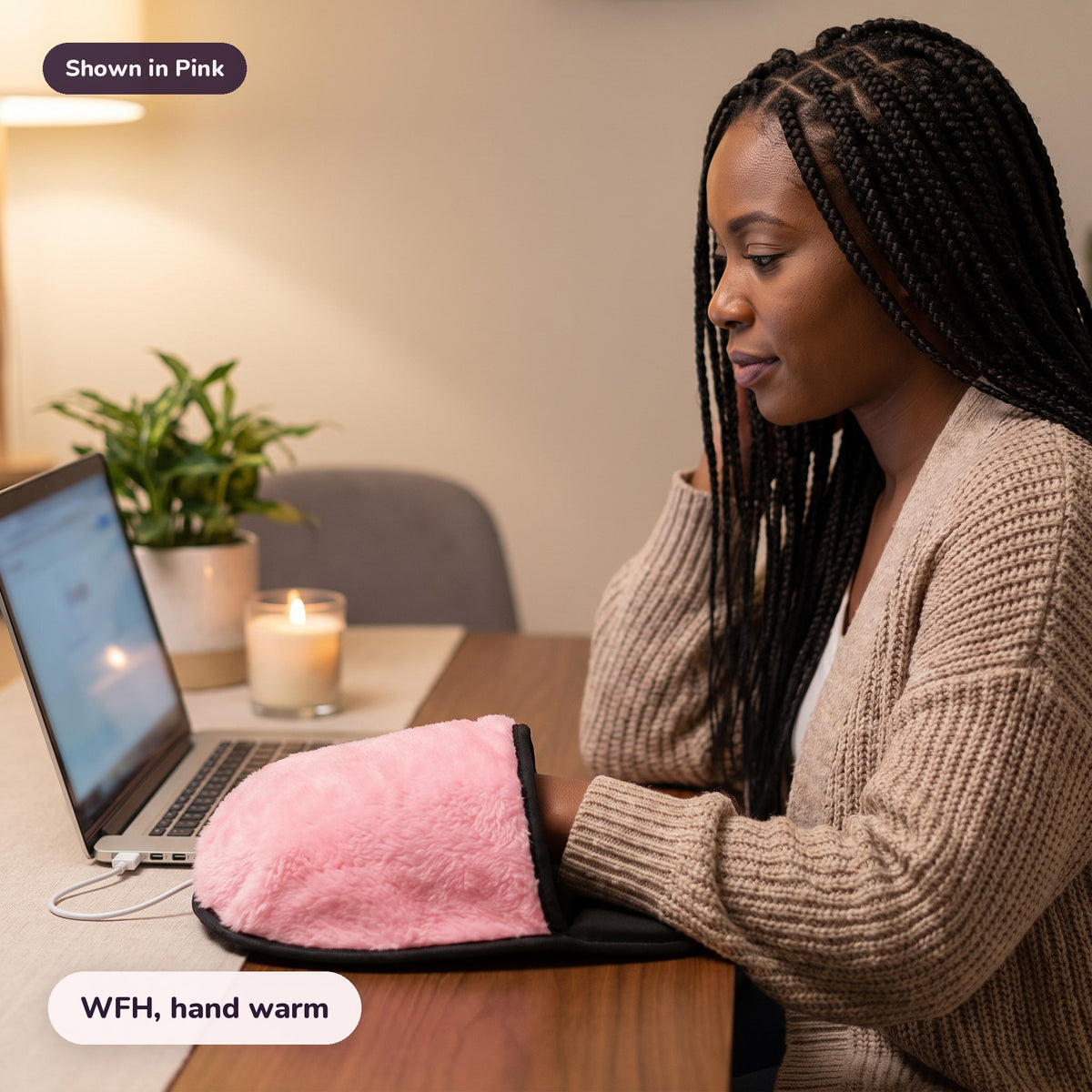Snugglet Desk Muff in Pink: WFH, hand warm