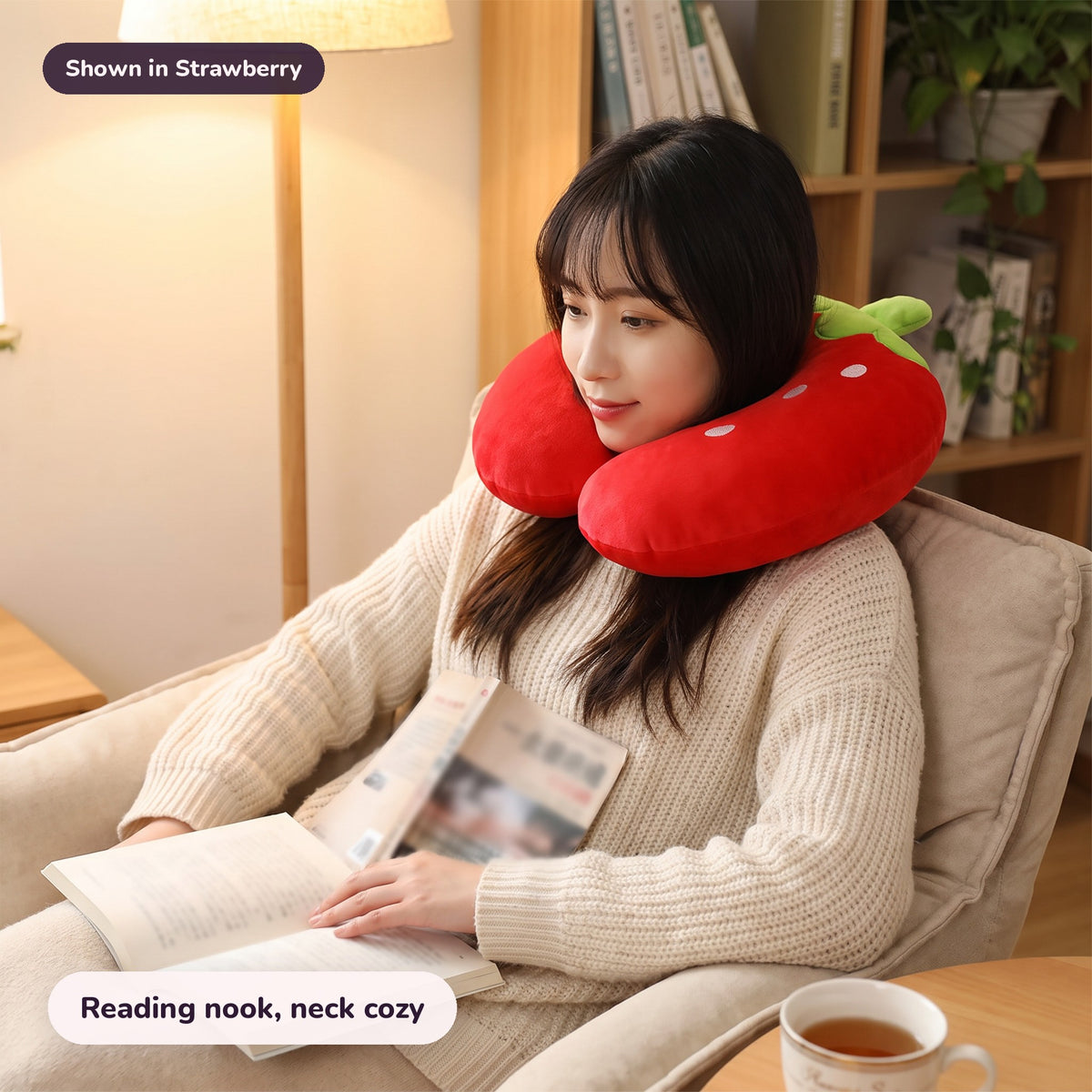 Snugglet Snooze Ring in Strawberry: Reading nook, neck cozy