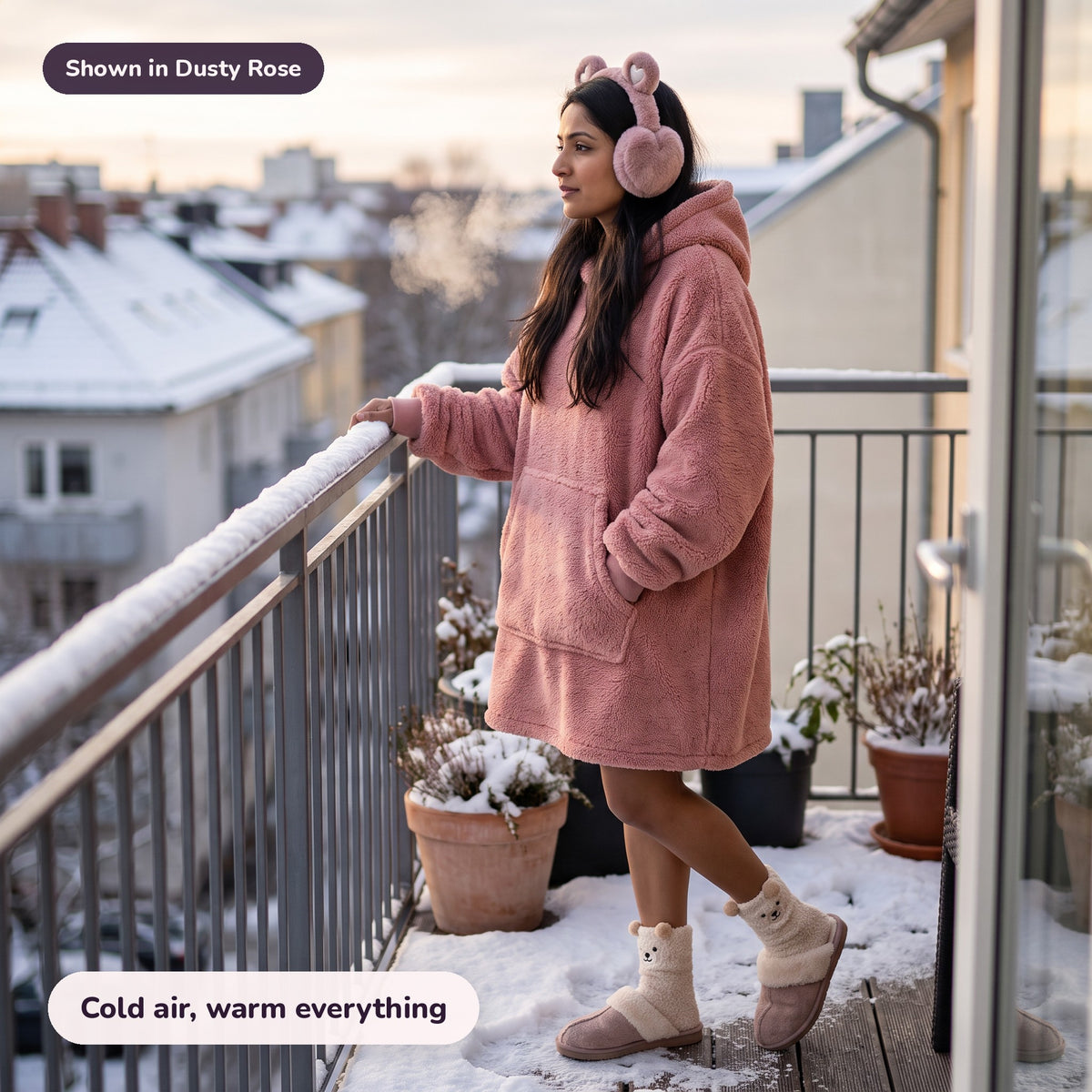 The Snow Day Kit in Dusty Rose: Cold air, warm everything