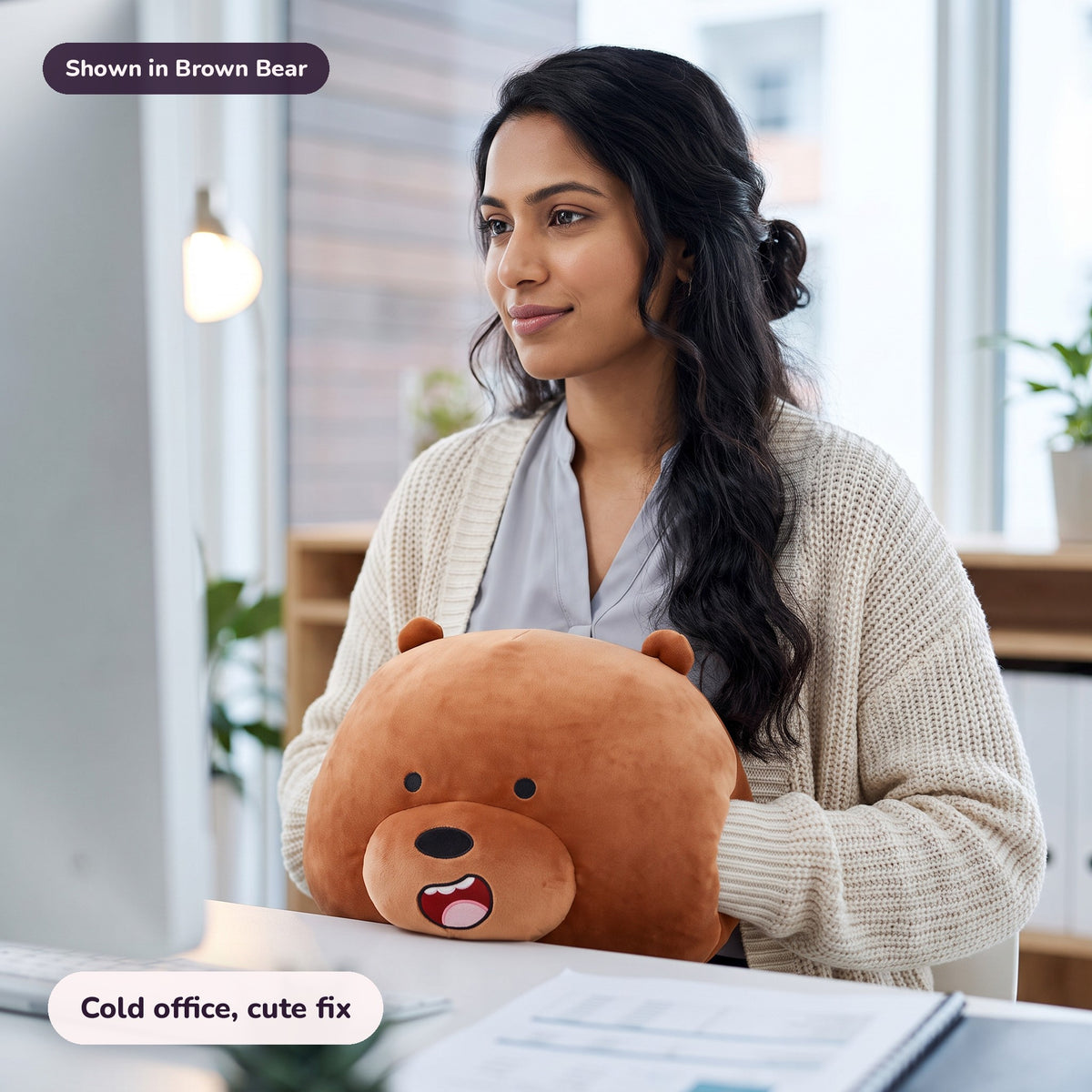Snugglet Panda Buddy in Brown Bear: Cold office, cute fix