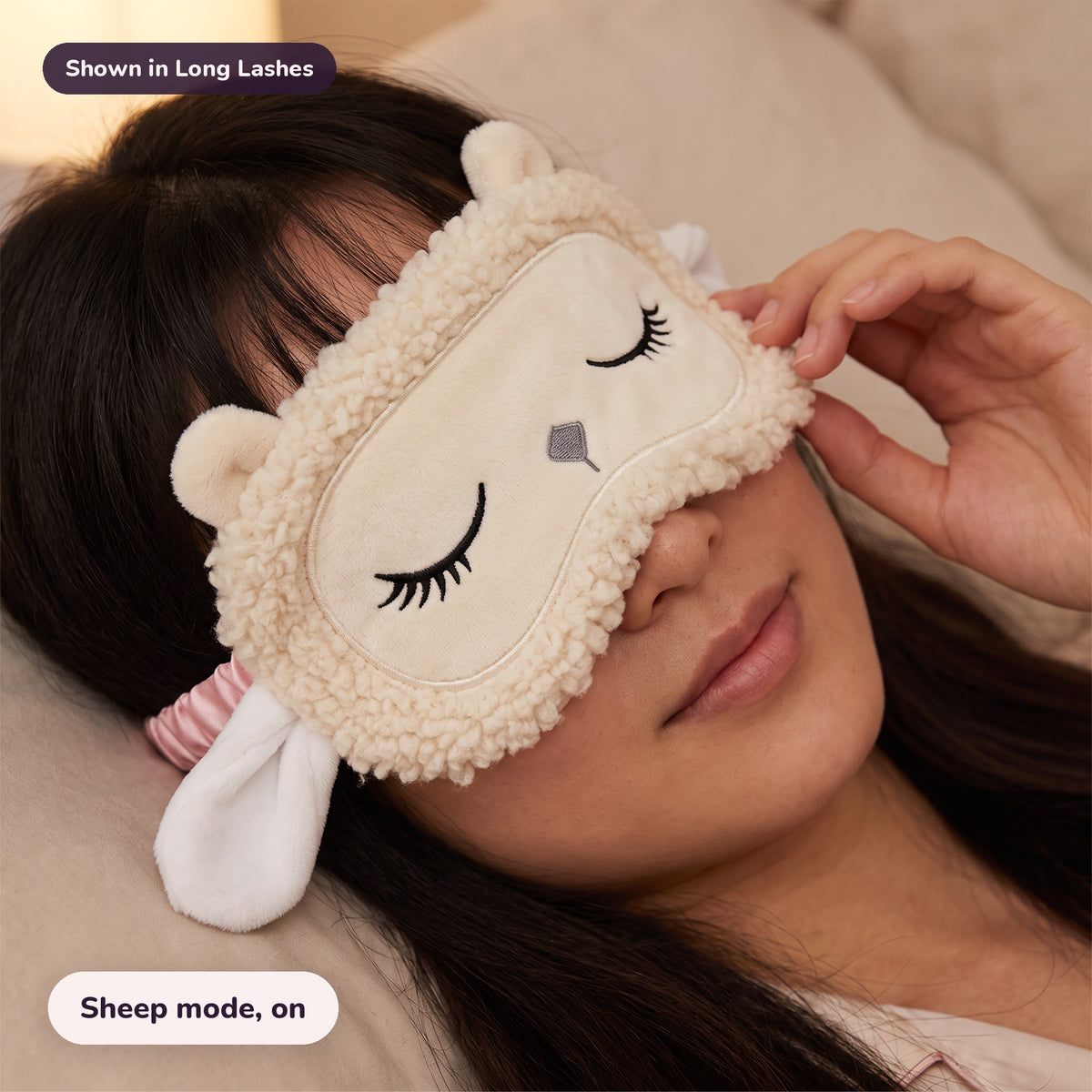 Snugglet Sleepy Sheep in Long Lashes: Sheep mode, on