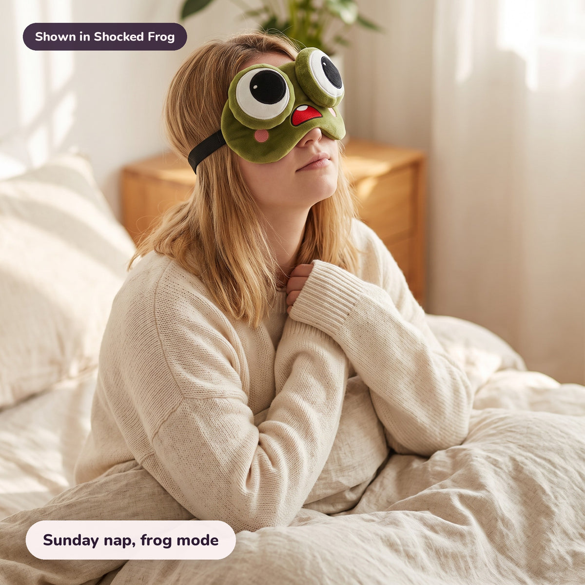 Snugglet Silly Faces in Shocked Frog: Sunday nap, frog mode