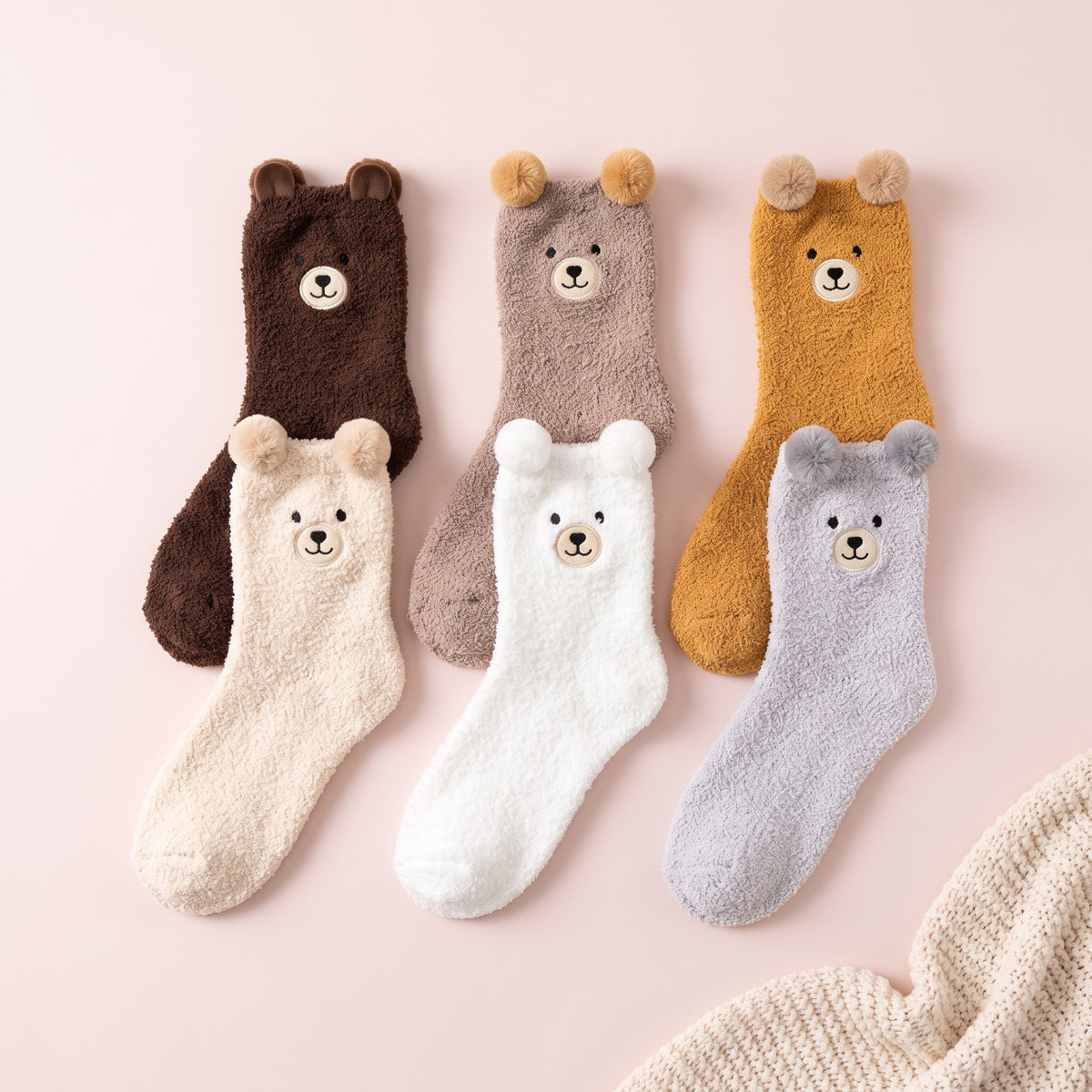 Snugglet Bear Socks in Surprise Bear, one random bear color