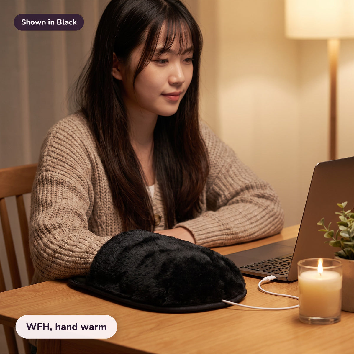 Snugglet Desk Muff in Black: WFH, hand warm