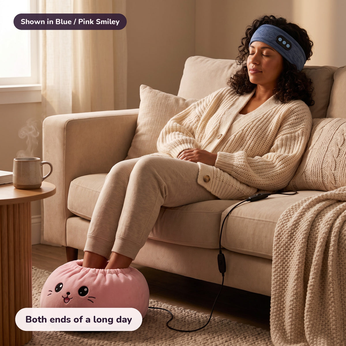 The Long Day Kit in Blue / Pink Smiley: Both ends of a long day
