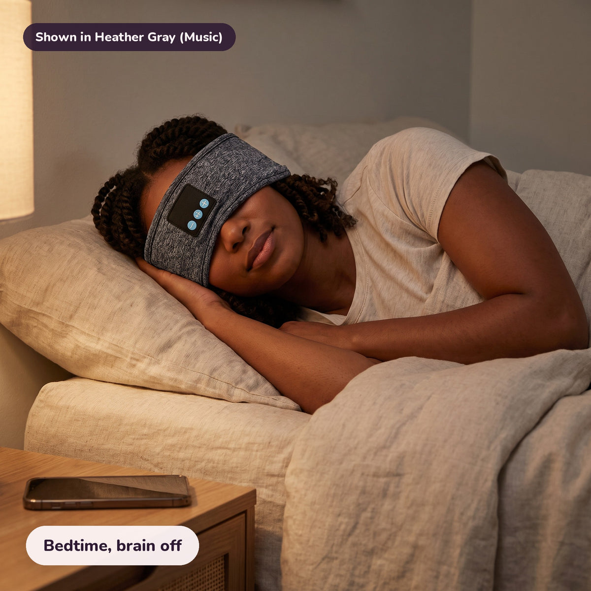 Snugglet Dreamband in Heather Gray (Music): Bedtime, brain off