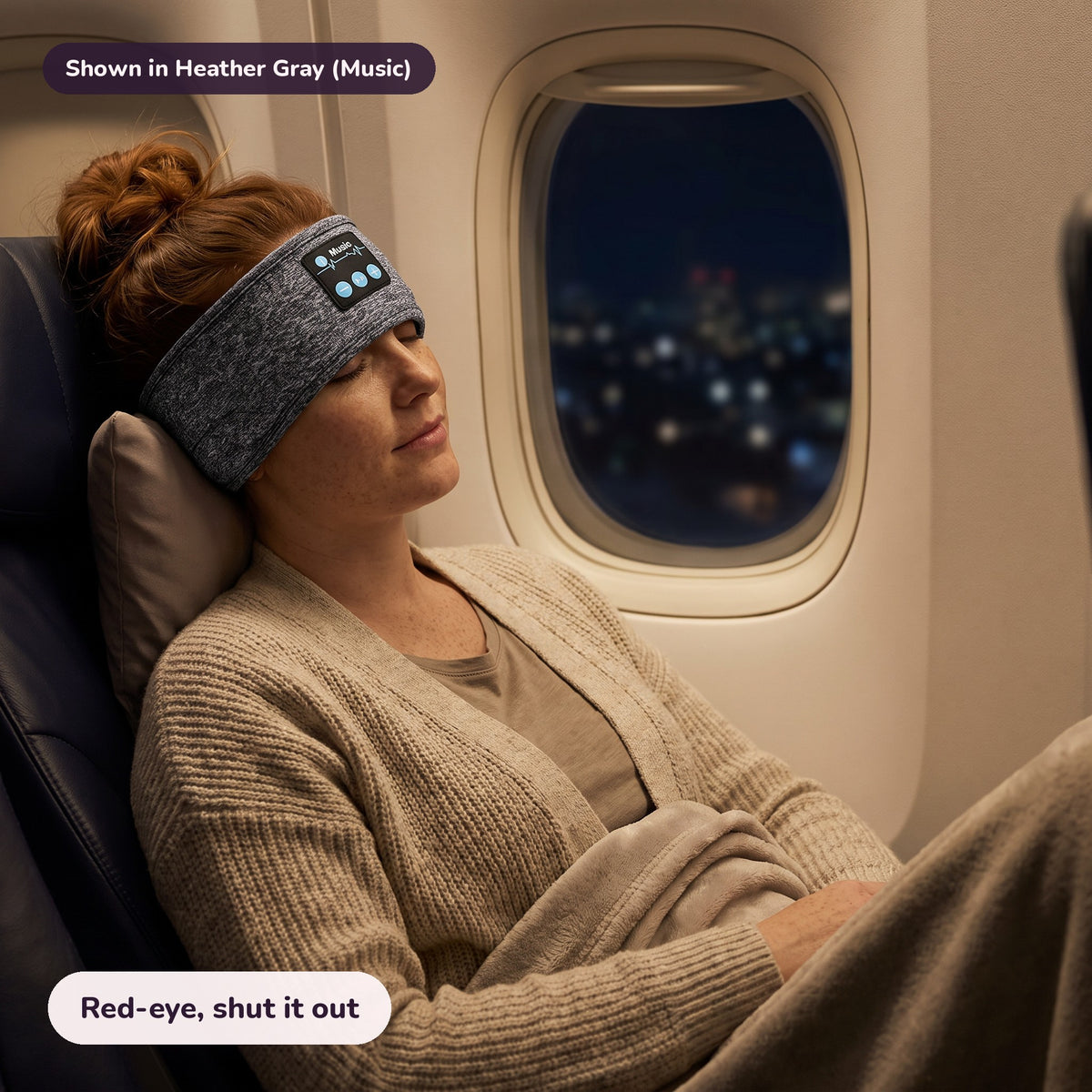 Snugglet Dreamband in Heather Gray (Music): Red-eye, shut it out