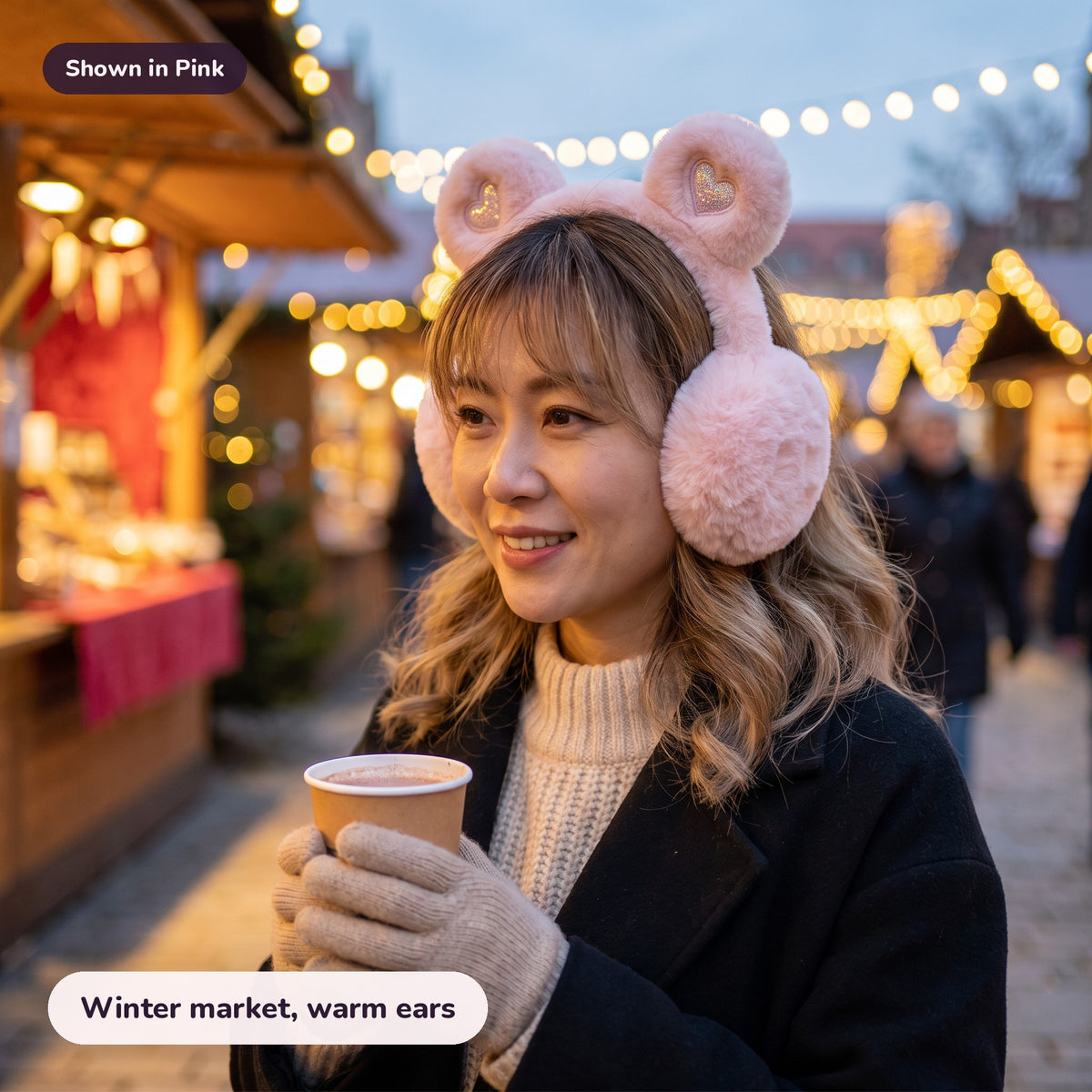 Snugglet Bear Muffs in Pink: Winter market, warm ears