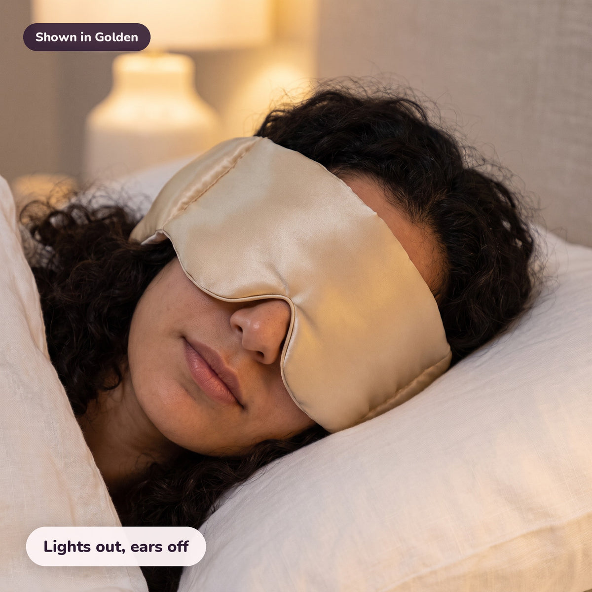 Snugglet Hush Mask in Golden: Lights out, ears off
