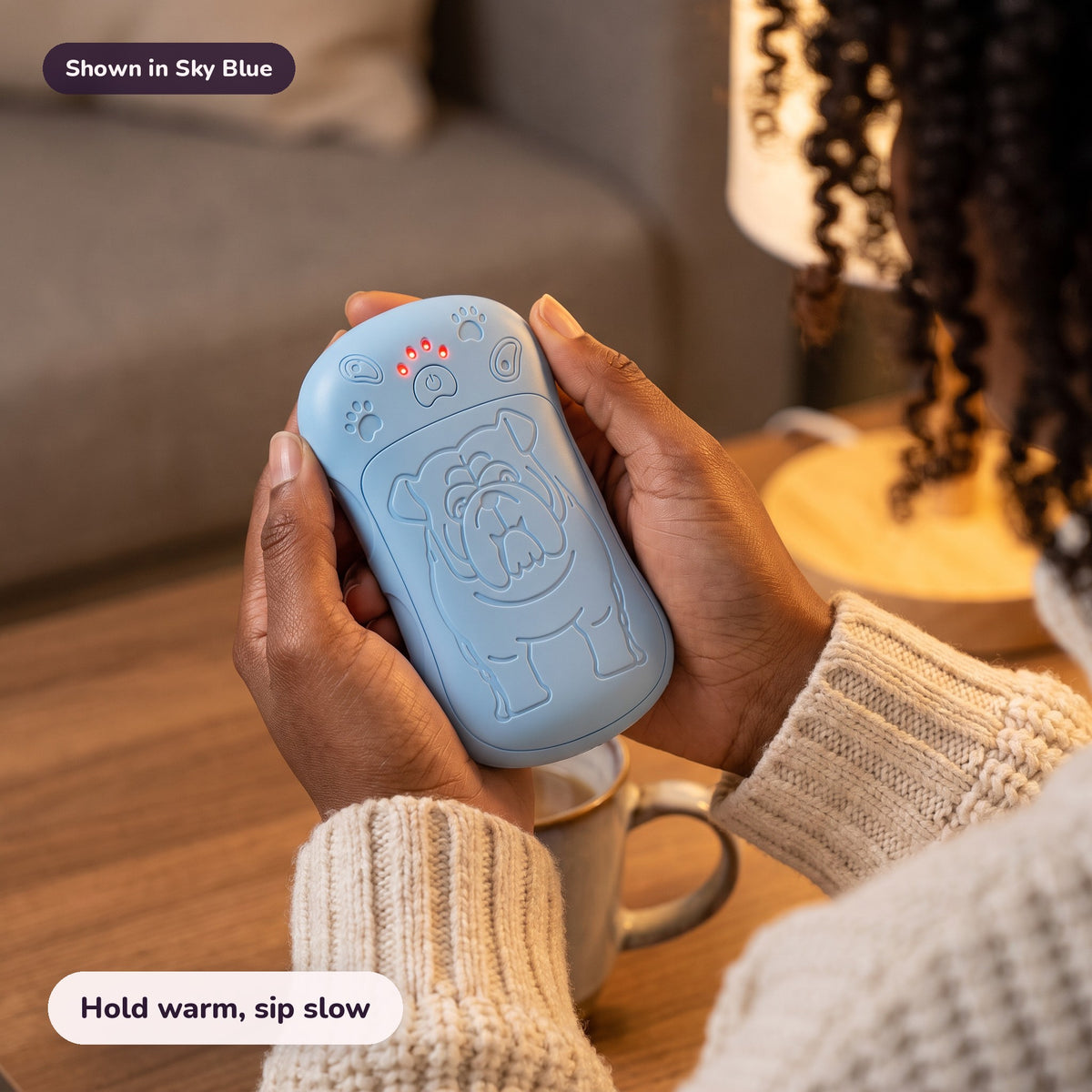 Snugglet Pup Warmer in Sky Blue: Hold warm, sip slow