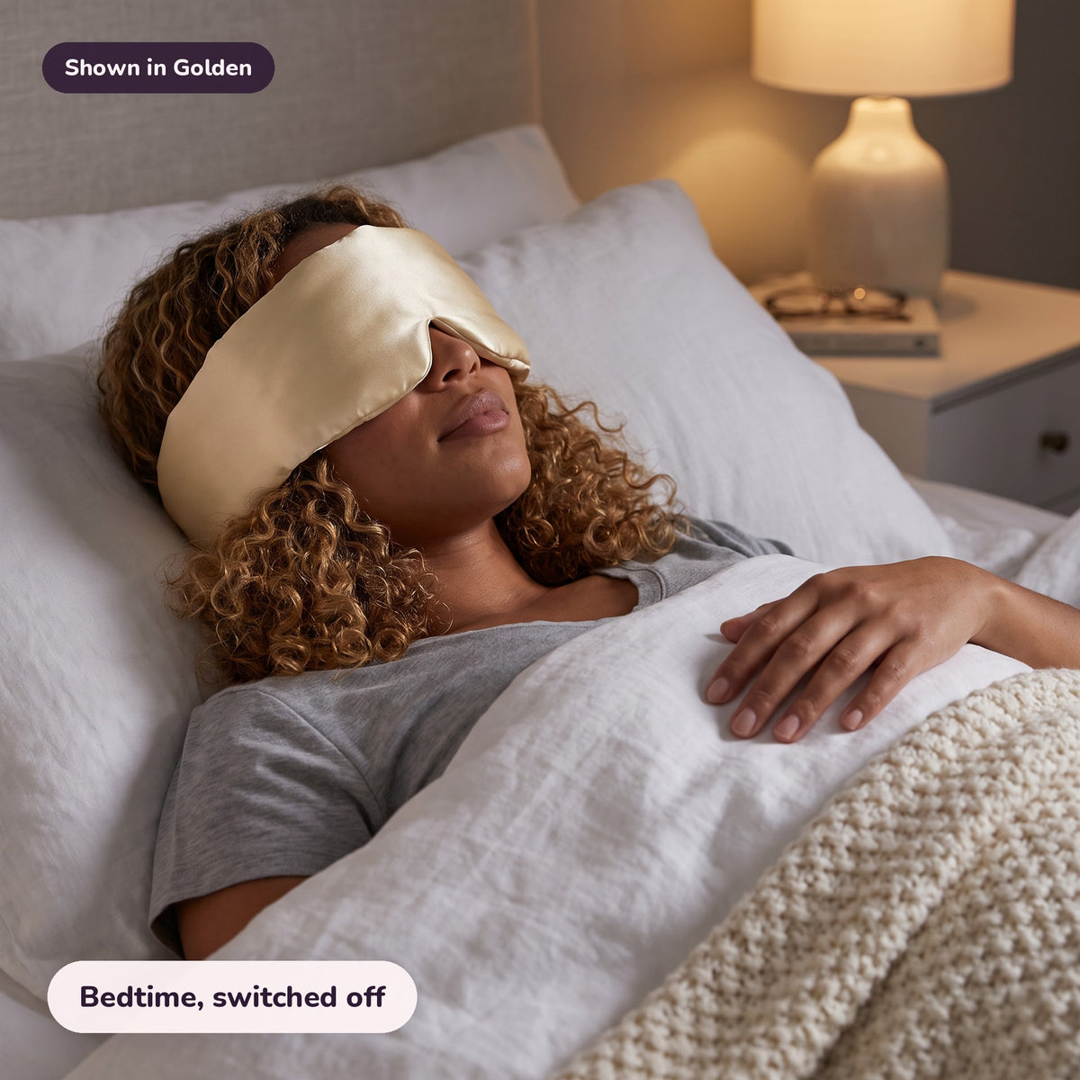 Snugglet Hush Mask in Golden: Bedtime, switched off