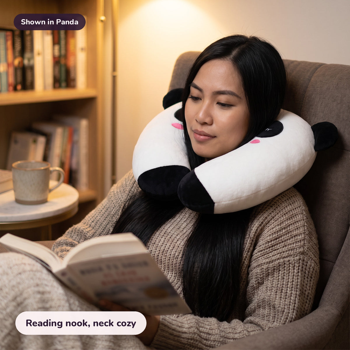 Snugglet Snooze Ring in Panda: Reading nook, neck cozy
