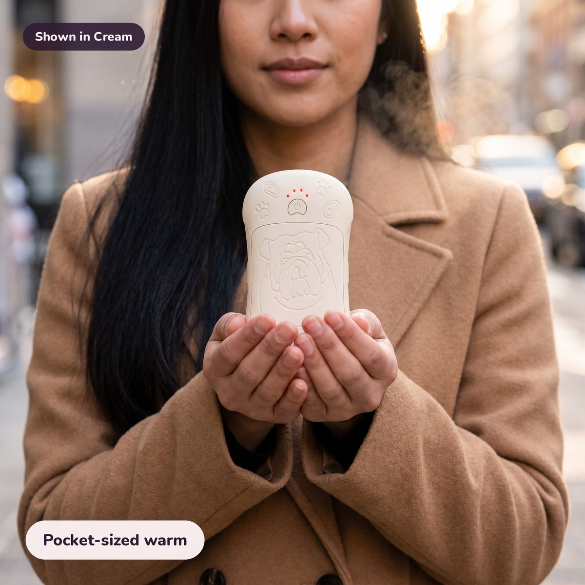 Snugglet Pup Warmer in Cream: Pocket-sized warm
