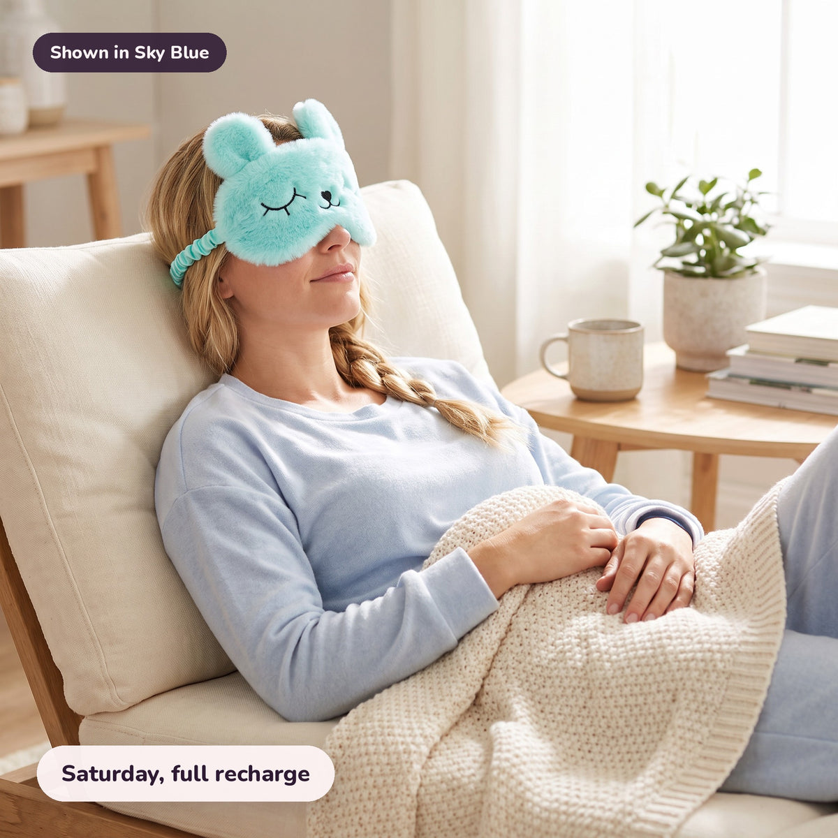 Snugglet Nap Bunny in Sky Blue: Saturday, full recharge