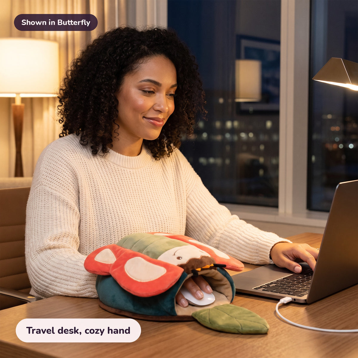 Snugglet Bug Muff in Butterfly: Travel desk, cozy hand