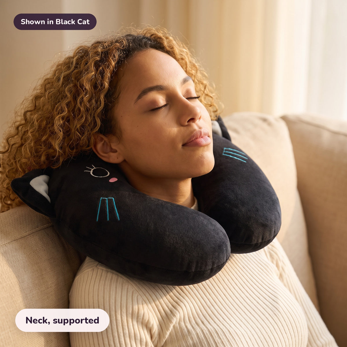 Snugglet Snooze Ring in Black Cat: Neck, supported