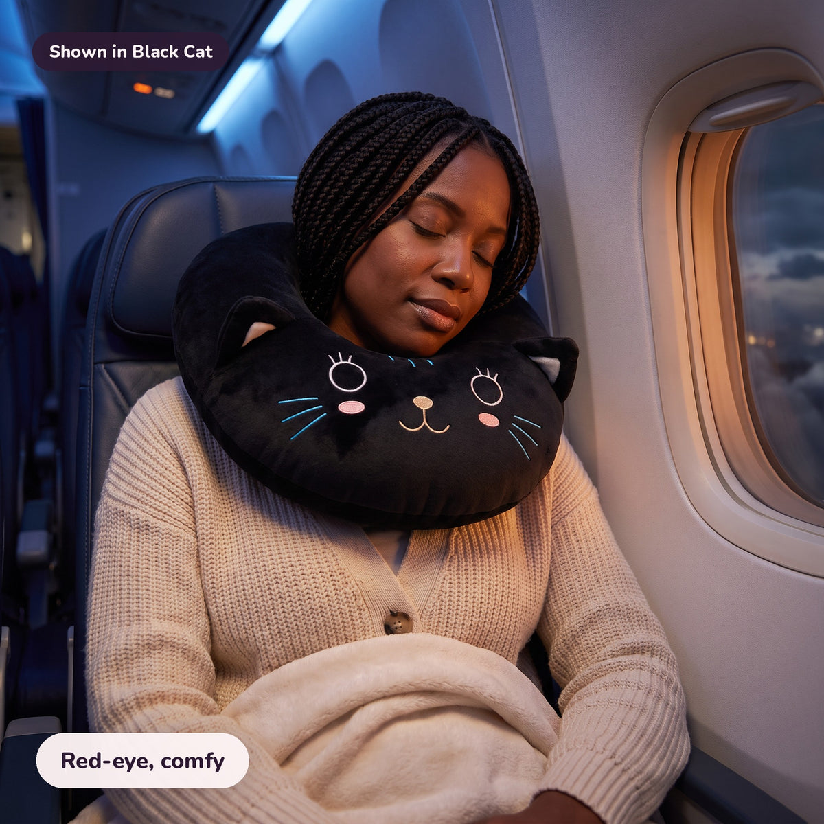 Snugglet Snooze Ring in Black Cat: Red-eye, comfy