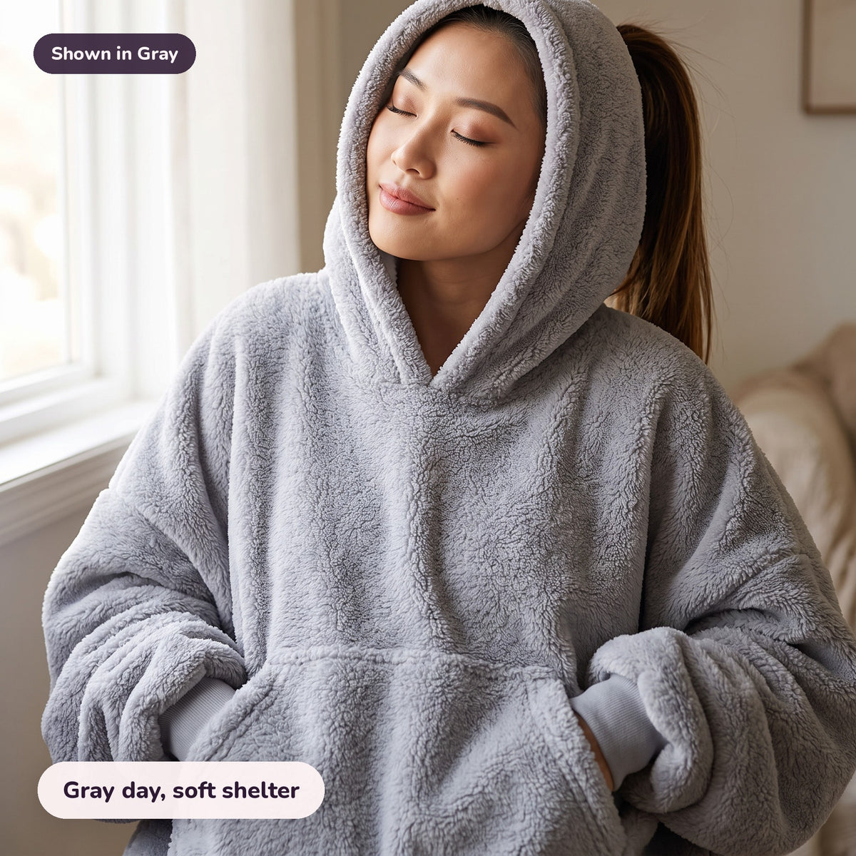 Snugglet Hug Hoodie in Gray: Gray day, soft shelter