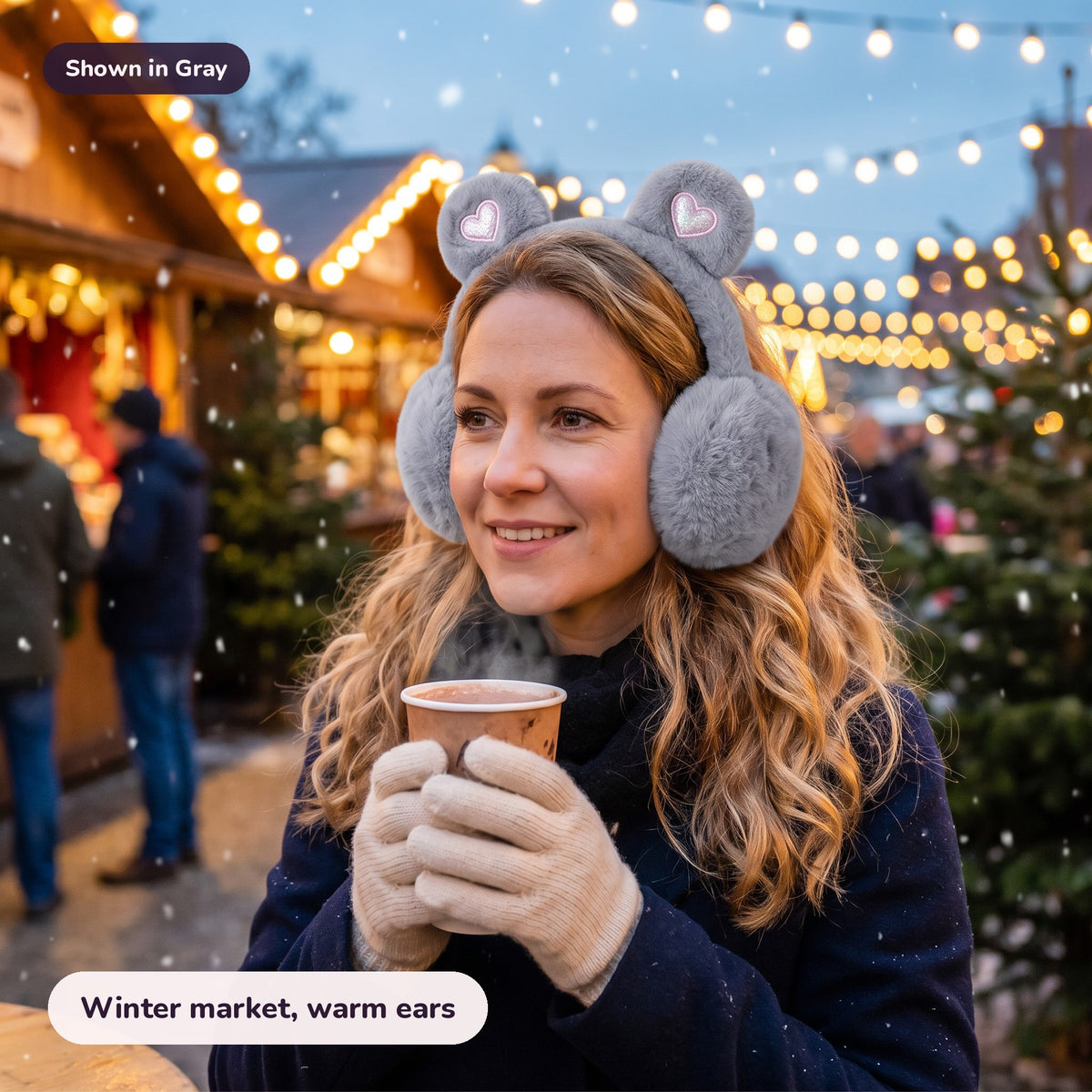 Snugglet Bear Muffs in Gray: Winter market, warm ears