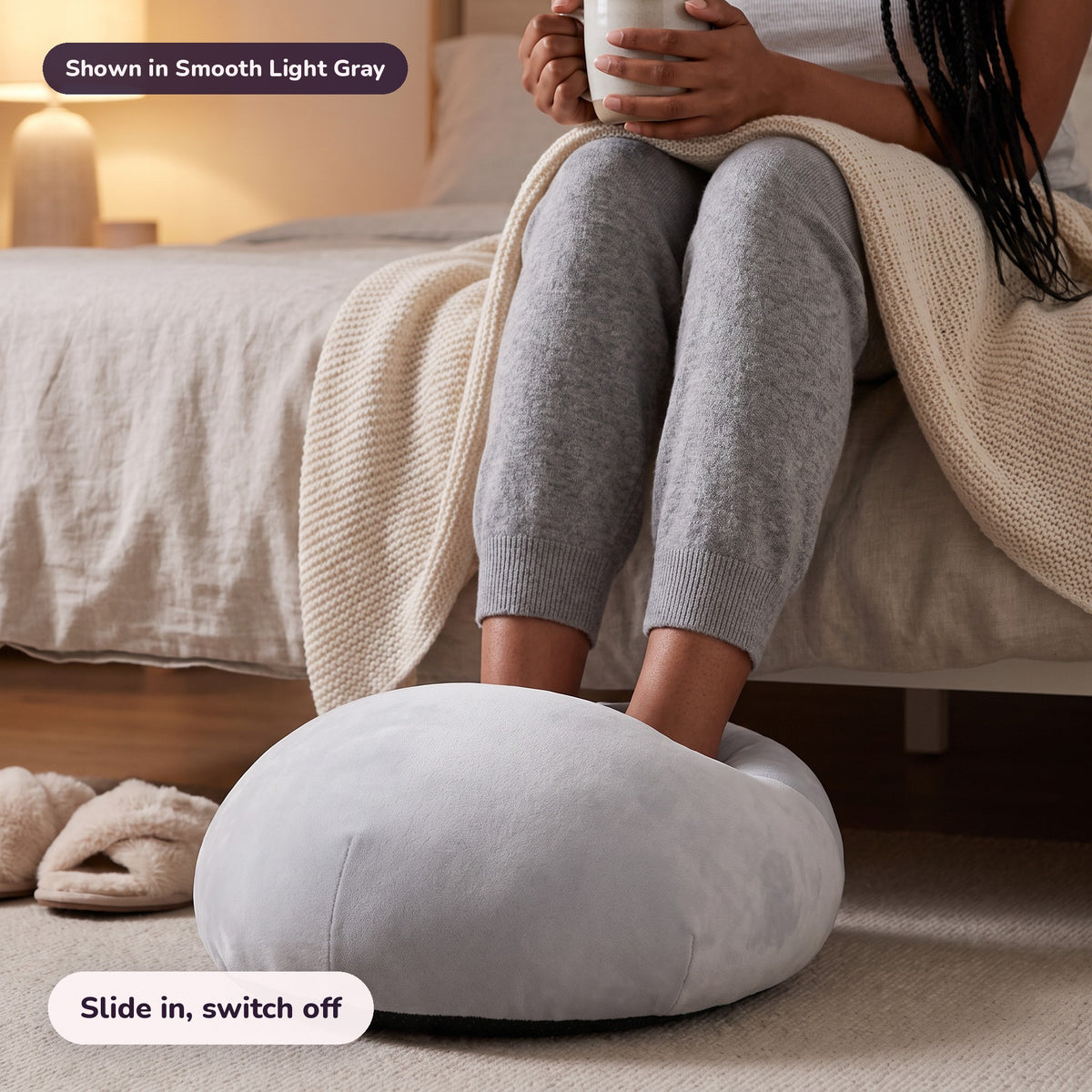 Snugglet Kitty Toes in Smooth Light Gray: Slide in, switch off